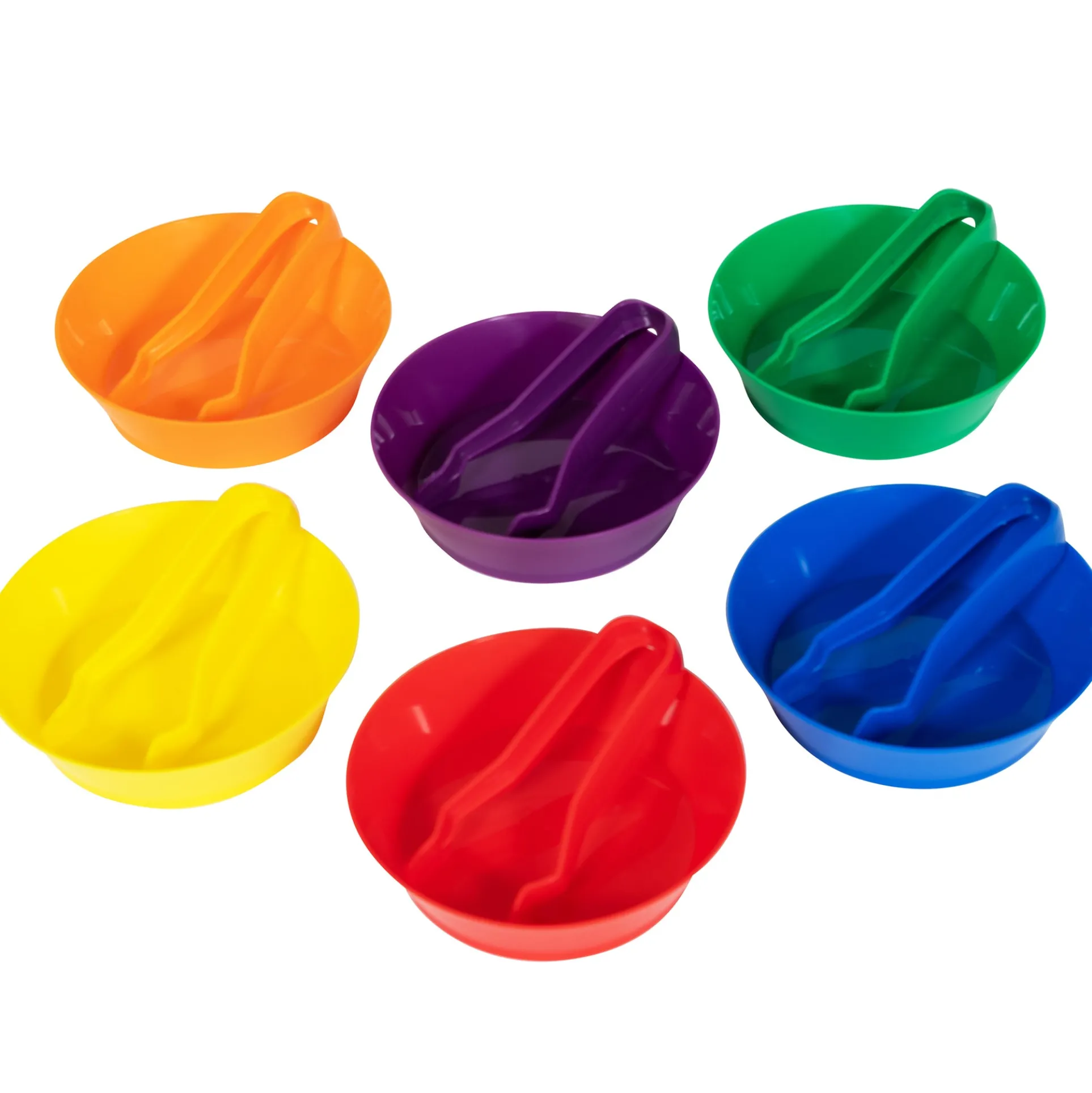 edxeducation Colorful Sorting Bowls & Tweezers Playset - 18m+ - 6 Vibrant Colors