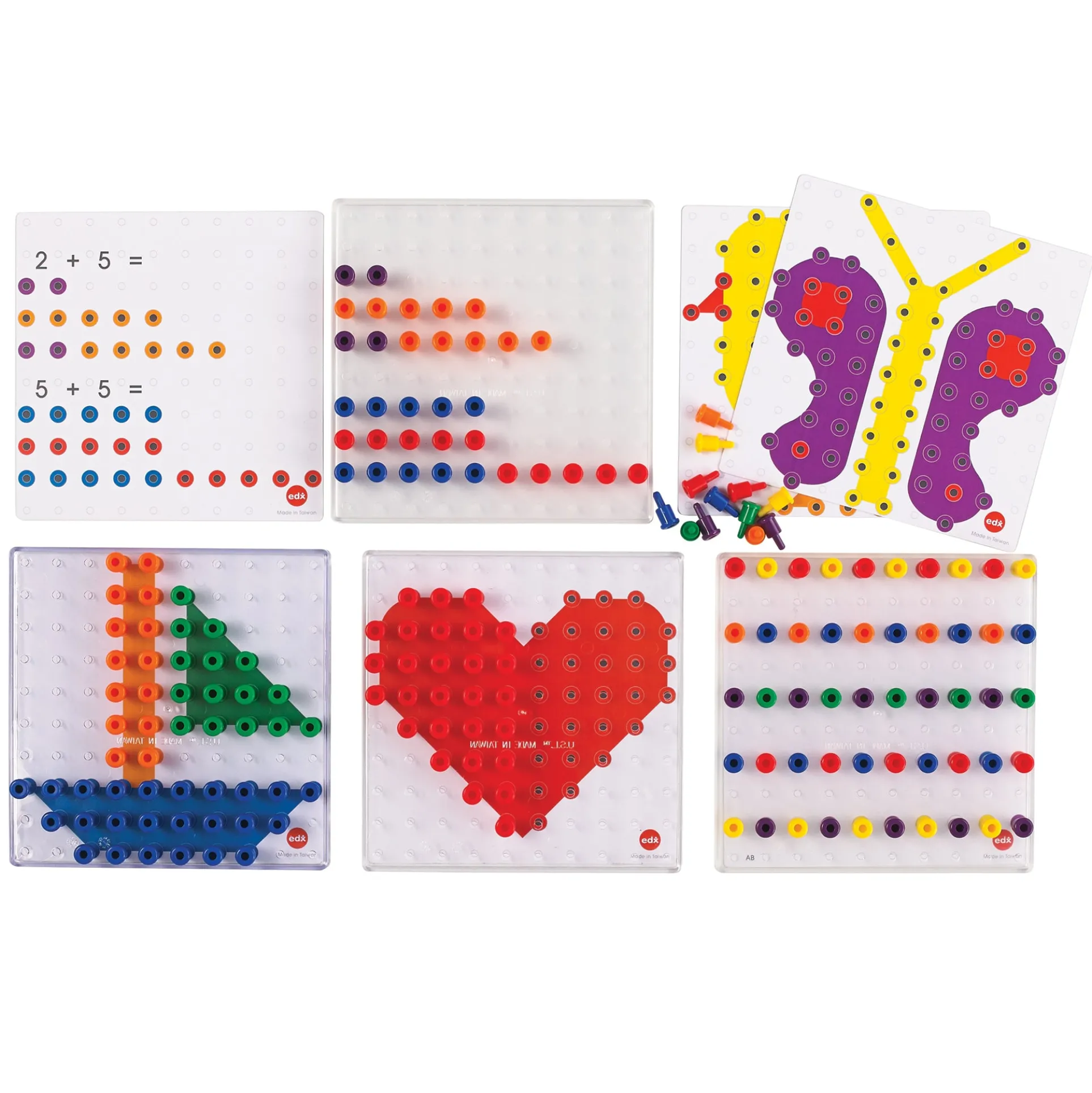 Edxeducation Creative Pegs Activity Set - Colorful Learning Toy for Kids
