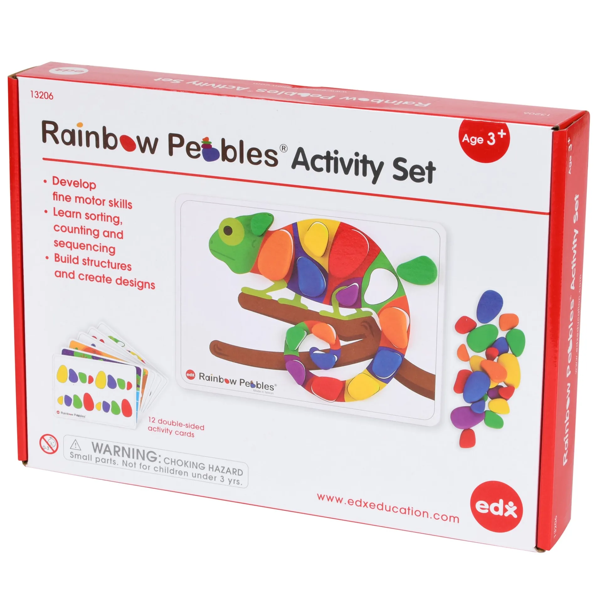 edxeducation Rainbow Pebbles Activity Set - Creative Educational Toy with 48 Pebbles and 24 Activities