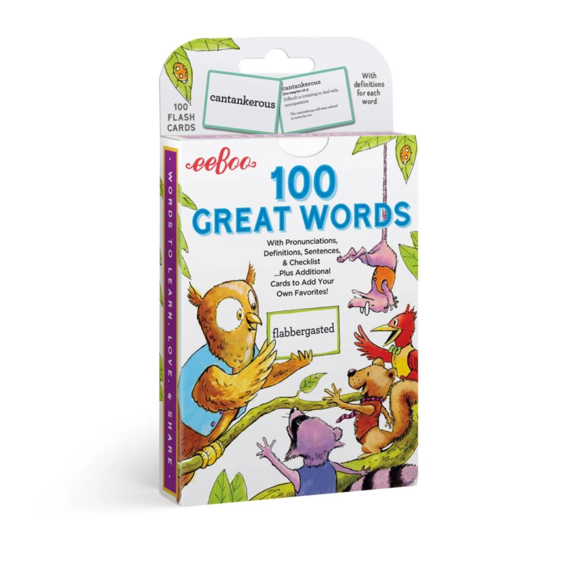 eeBoo 100 Great Words Vocabulary Flash Cards Set
