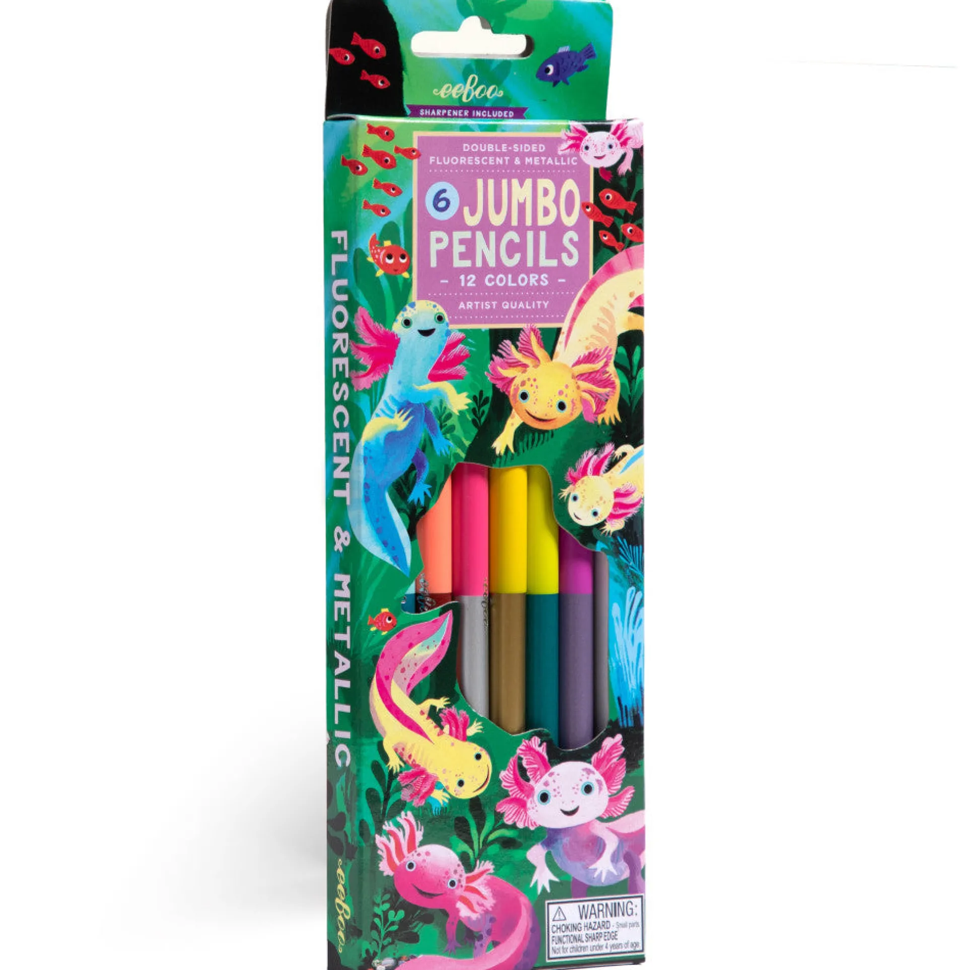 eeBoo Axolotl Collection Double-Sided Jumbo Colored Pencils - 12 Colors