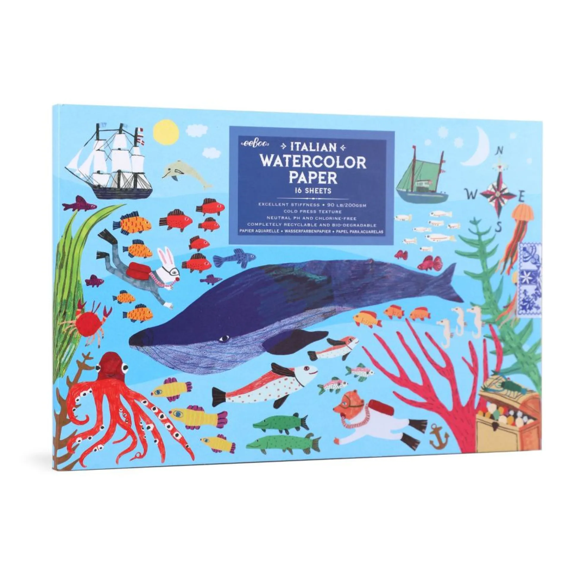 eeBoo In The Sea Themed Watercolor Pad - 16 Sheets