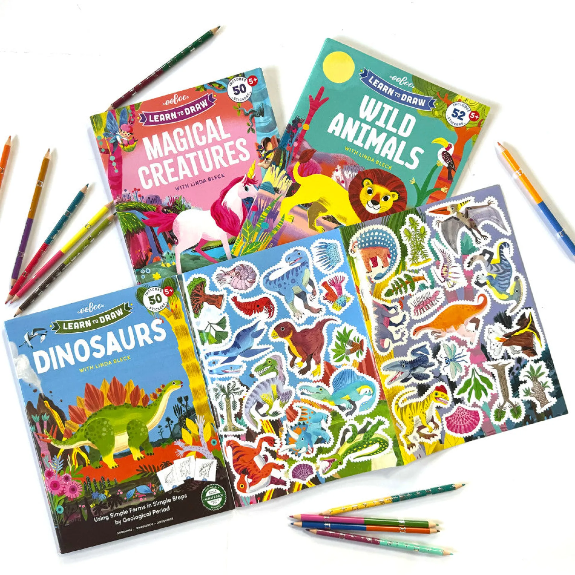 eeBoo Learn to Draw Dinosaurs Art Instruction Book