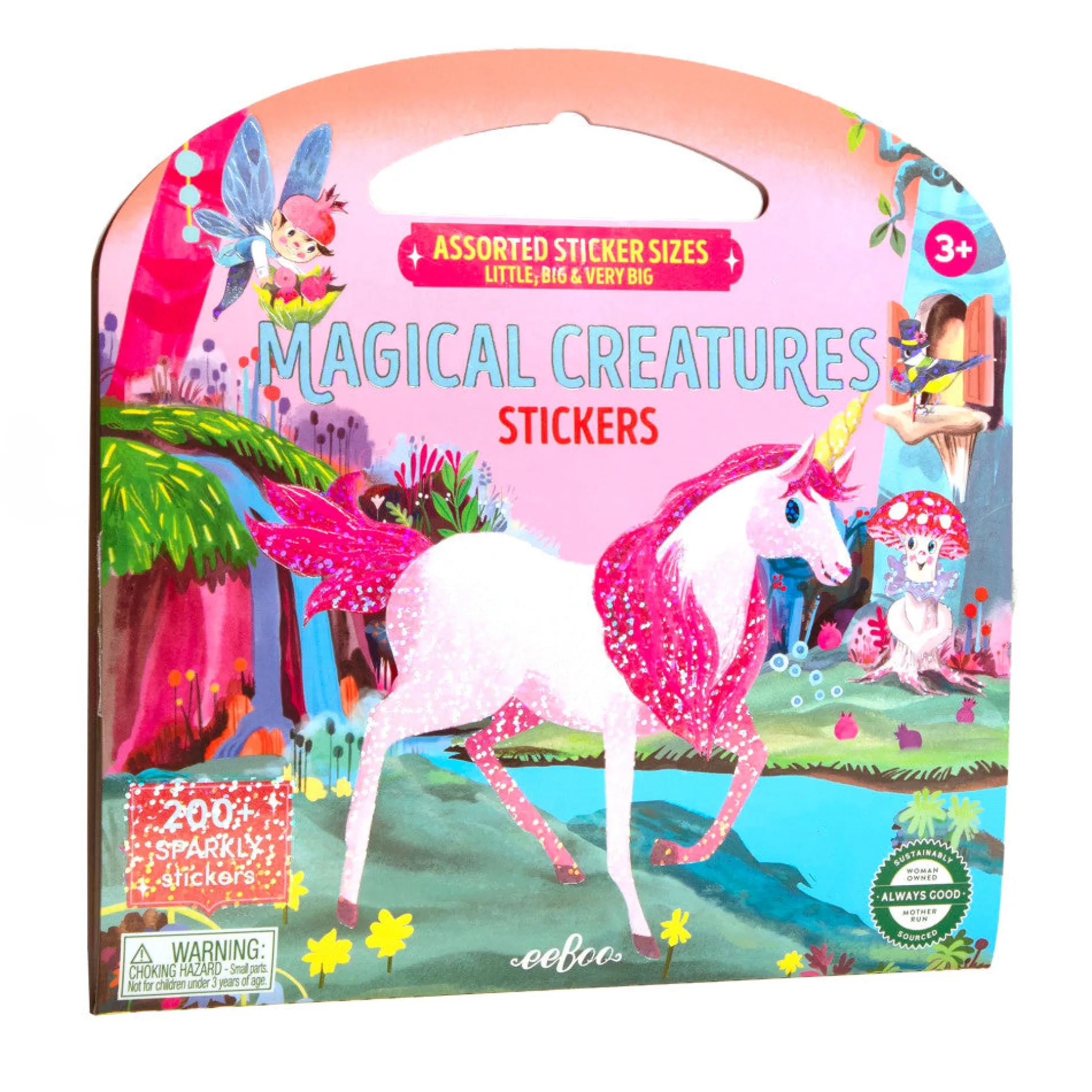 eeBoo Magical Creatures Collection Shiny Sticker Book - Over 200 Sparkling Stickers