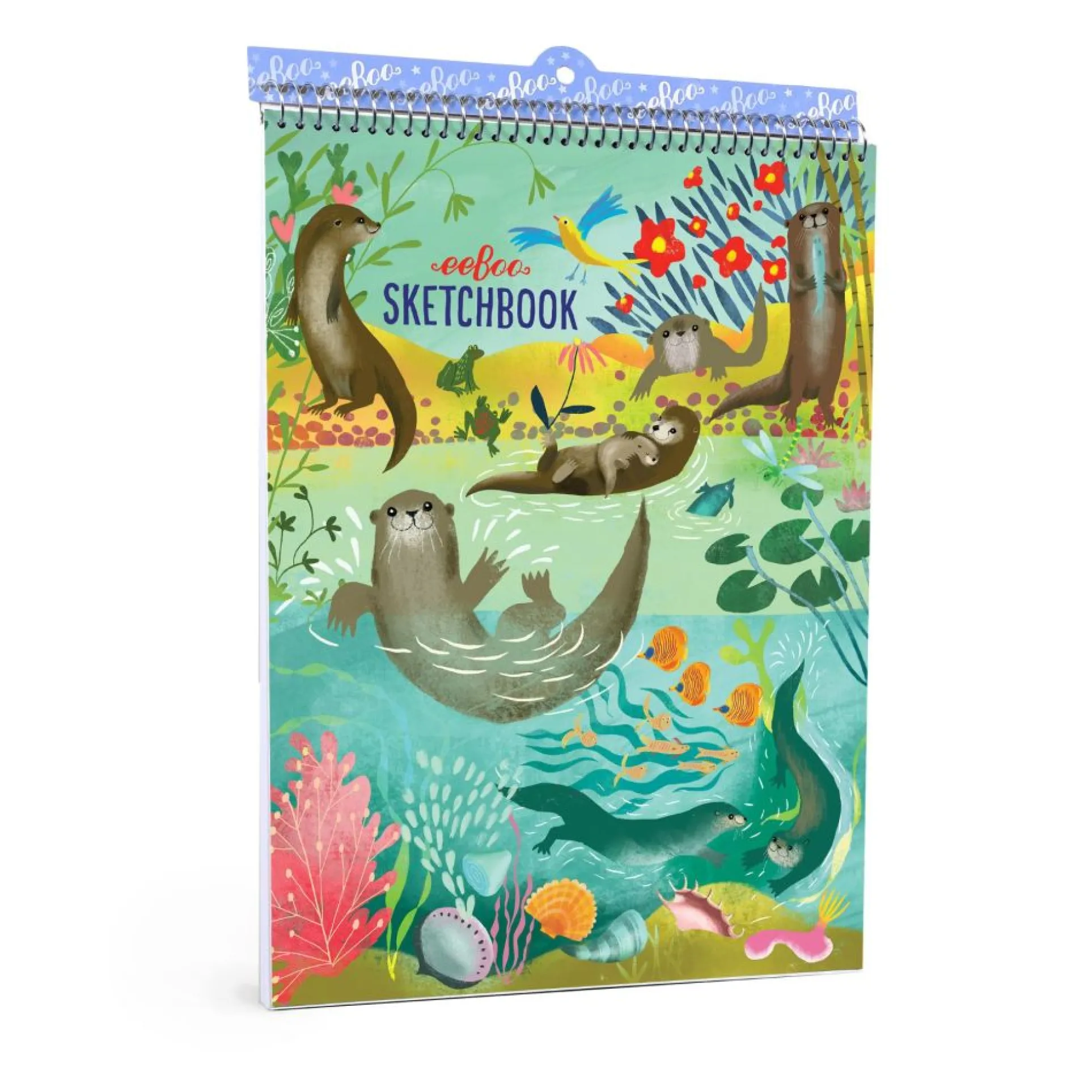 eeBoo Otters Spiral Sketchbook with 60 Matte Pages