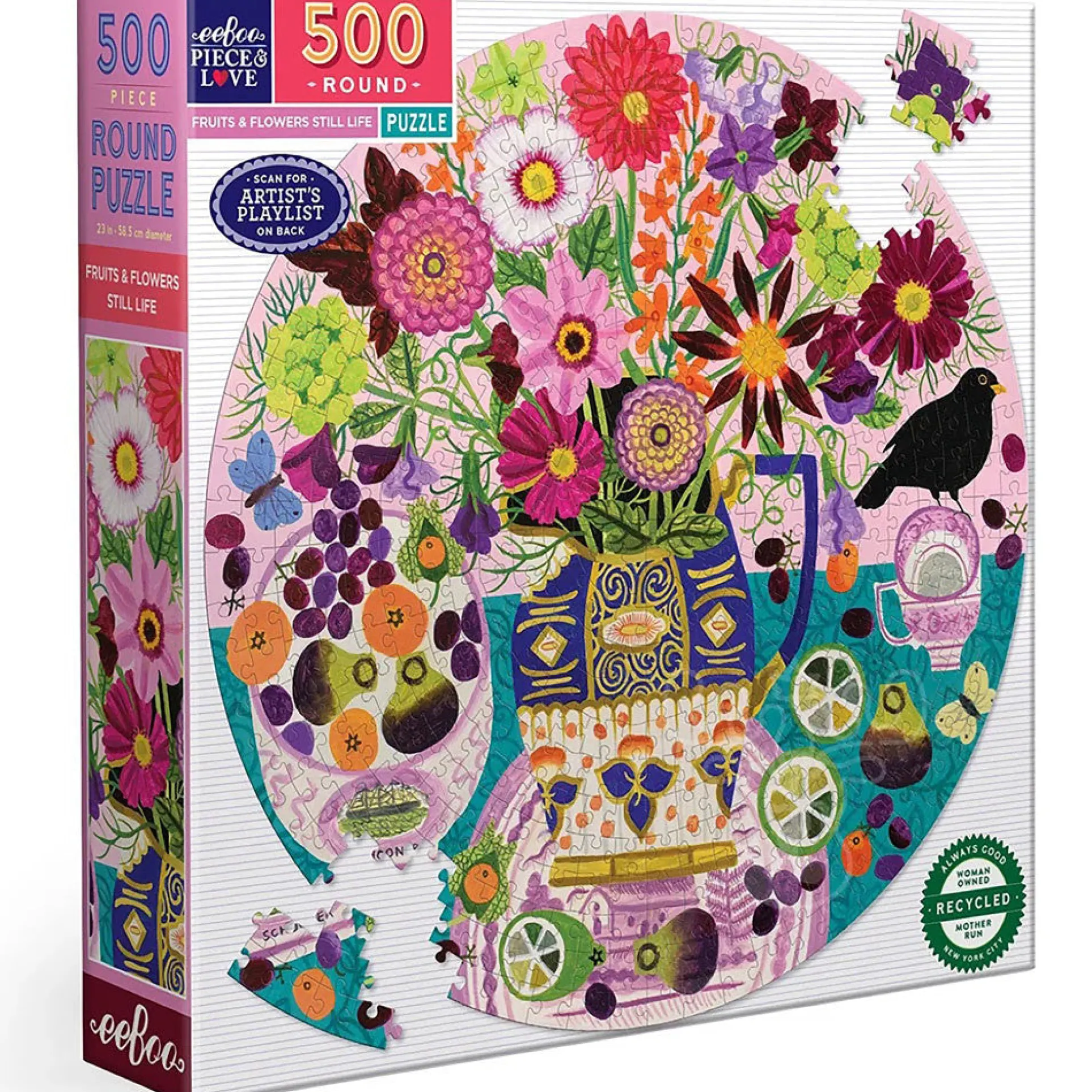 eeBoo Piece & Love Fruits & Flowers Jigsaw Puzzle - 500 pc