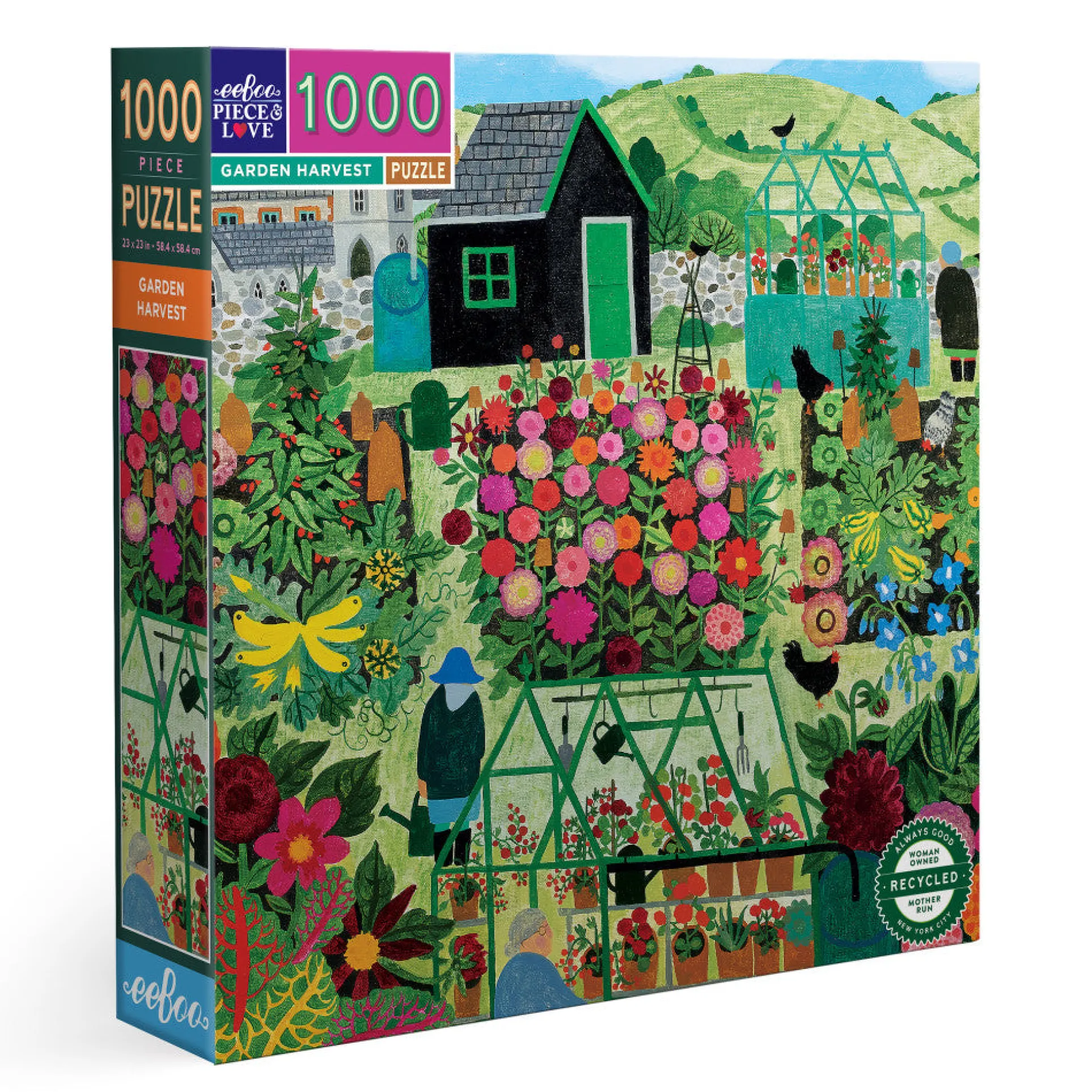 eeBoo Piece & Love Garden Harvest 1000-Piece Jigsaw Puzzle