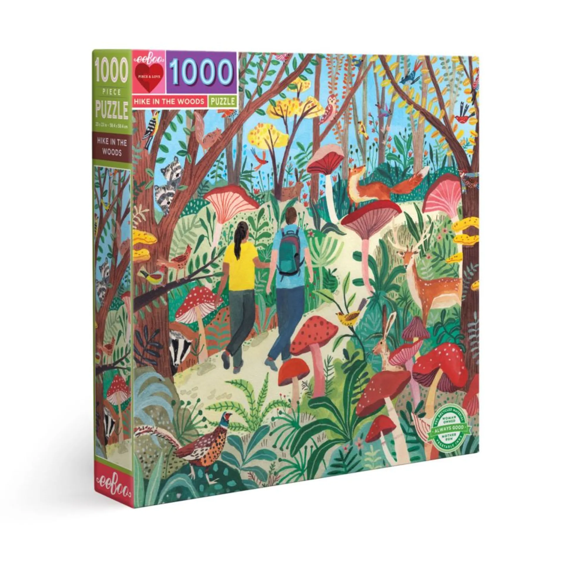 eeBoo Piece and Love Hike in the Woods Jigsaw Puzzle - 1000 pc