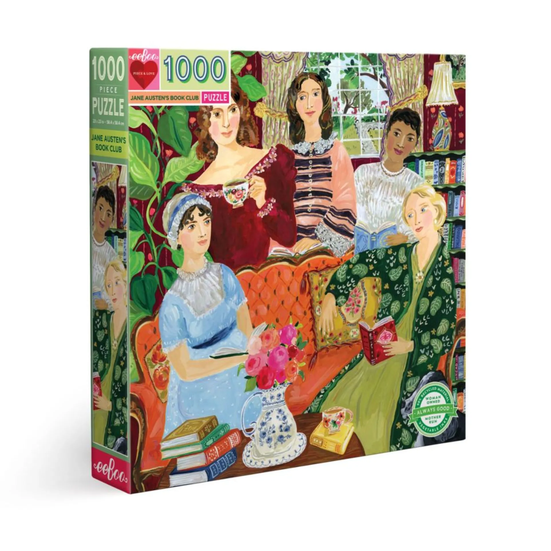 eeBoo Piece and Love Jane Austen's Book Club 1000 Piece Jigsaw Puzzle