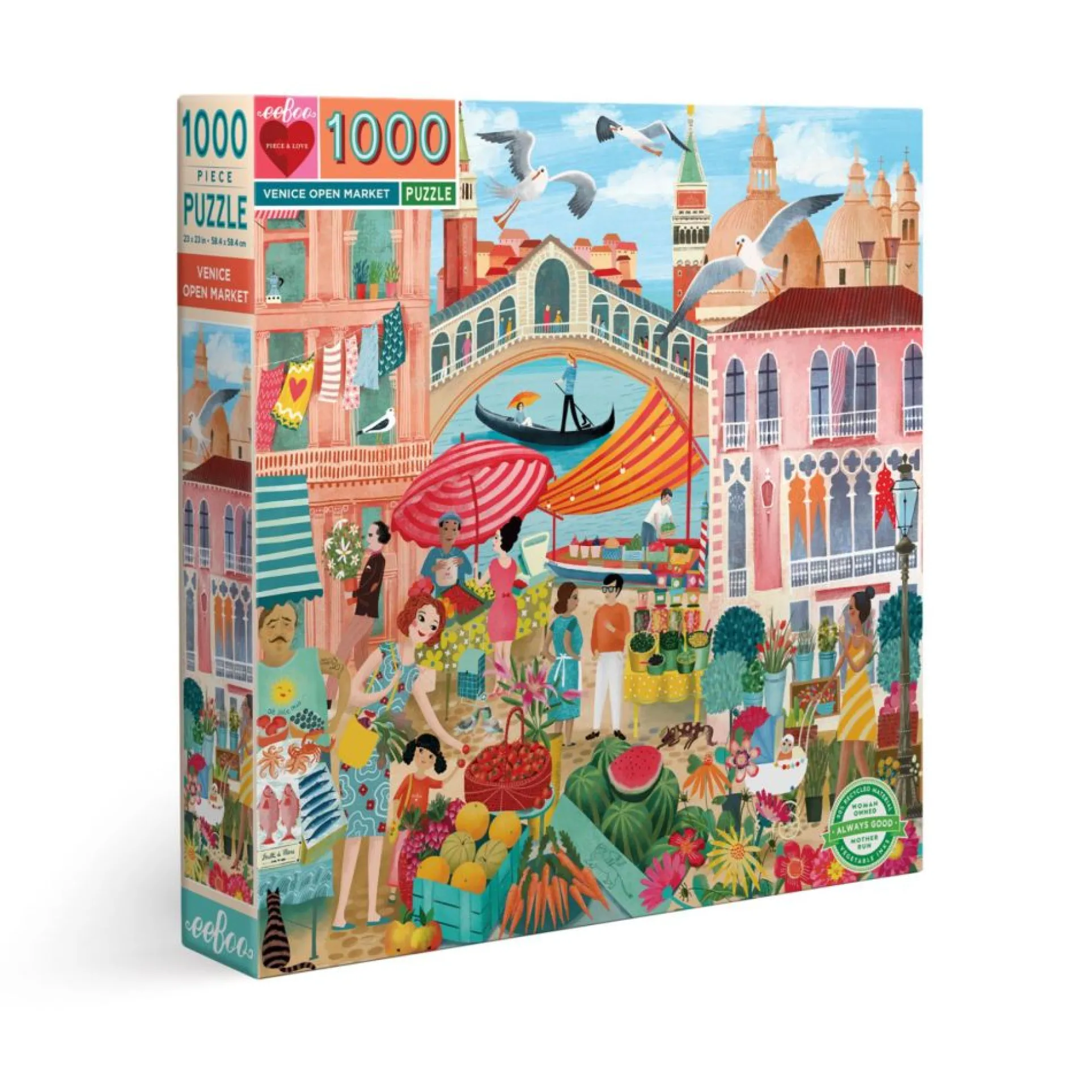 eeBoo Piece and Love Venice Open Market 1000-Piece Jigsaw Puzzle
