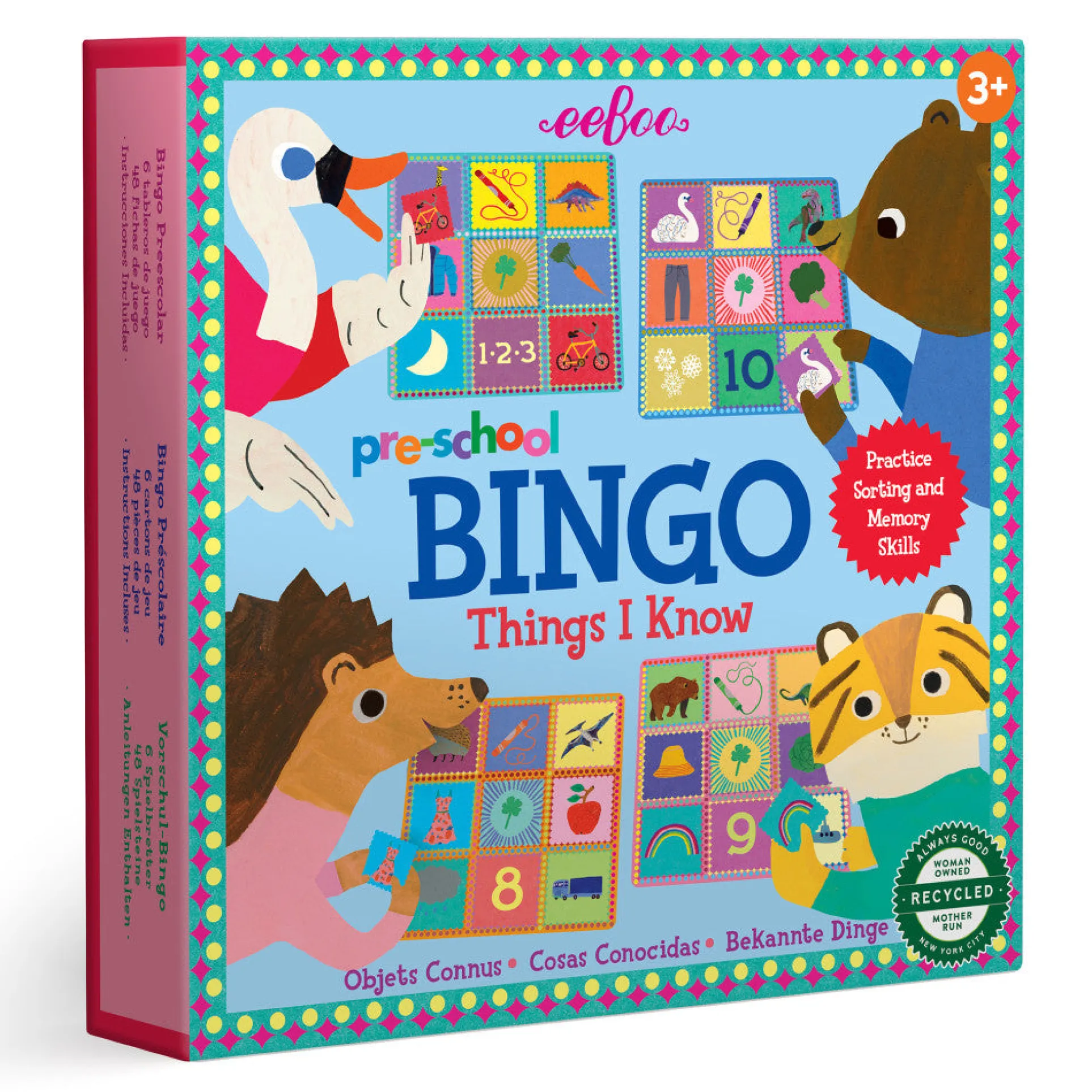 eeBoo Preschool Bingo Game - Things I Know - Educational Sorting & Memory Skills Toy for Kids Ages 3+