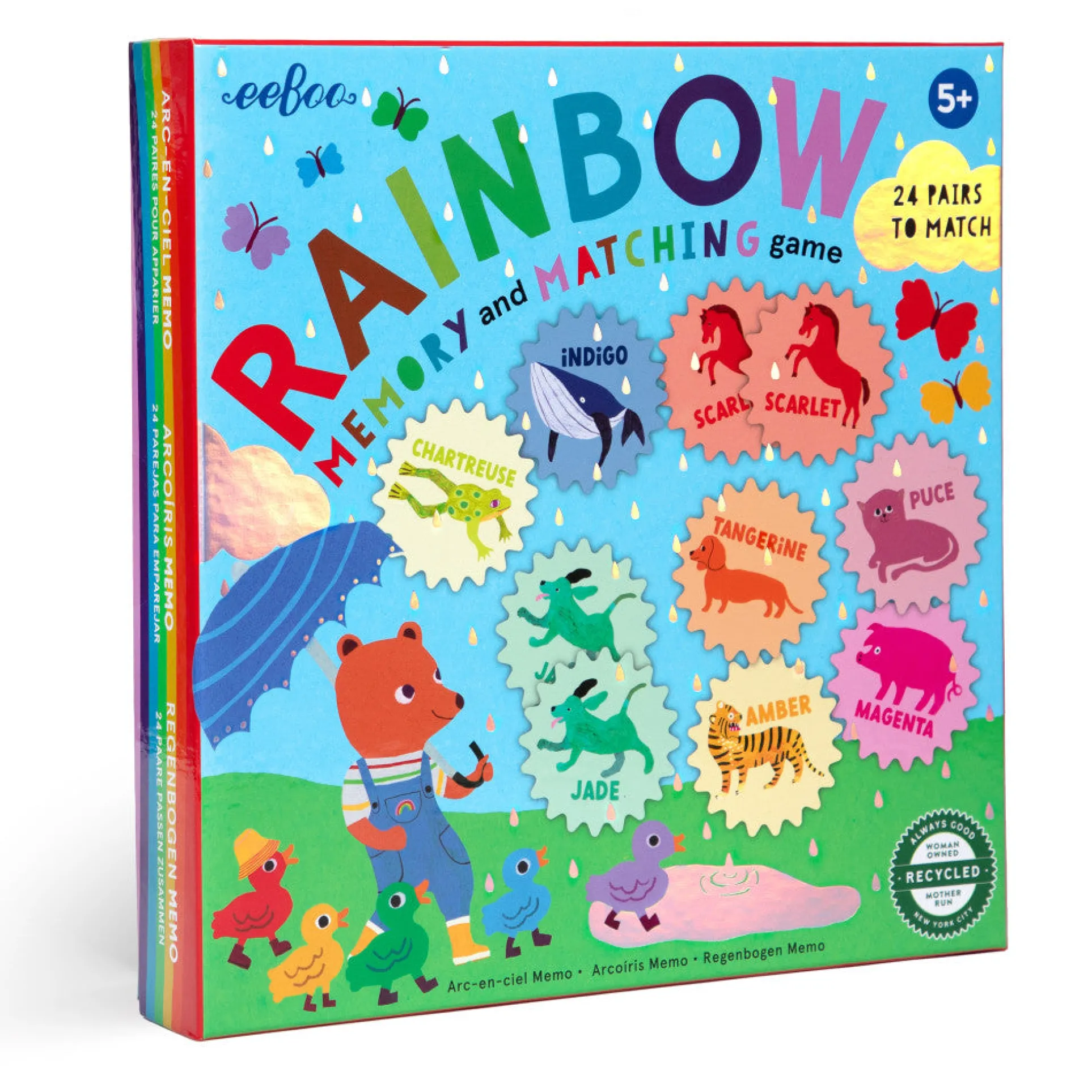 eeBoo Rainbow Memory Matching Game - Educational Color Recognition Set