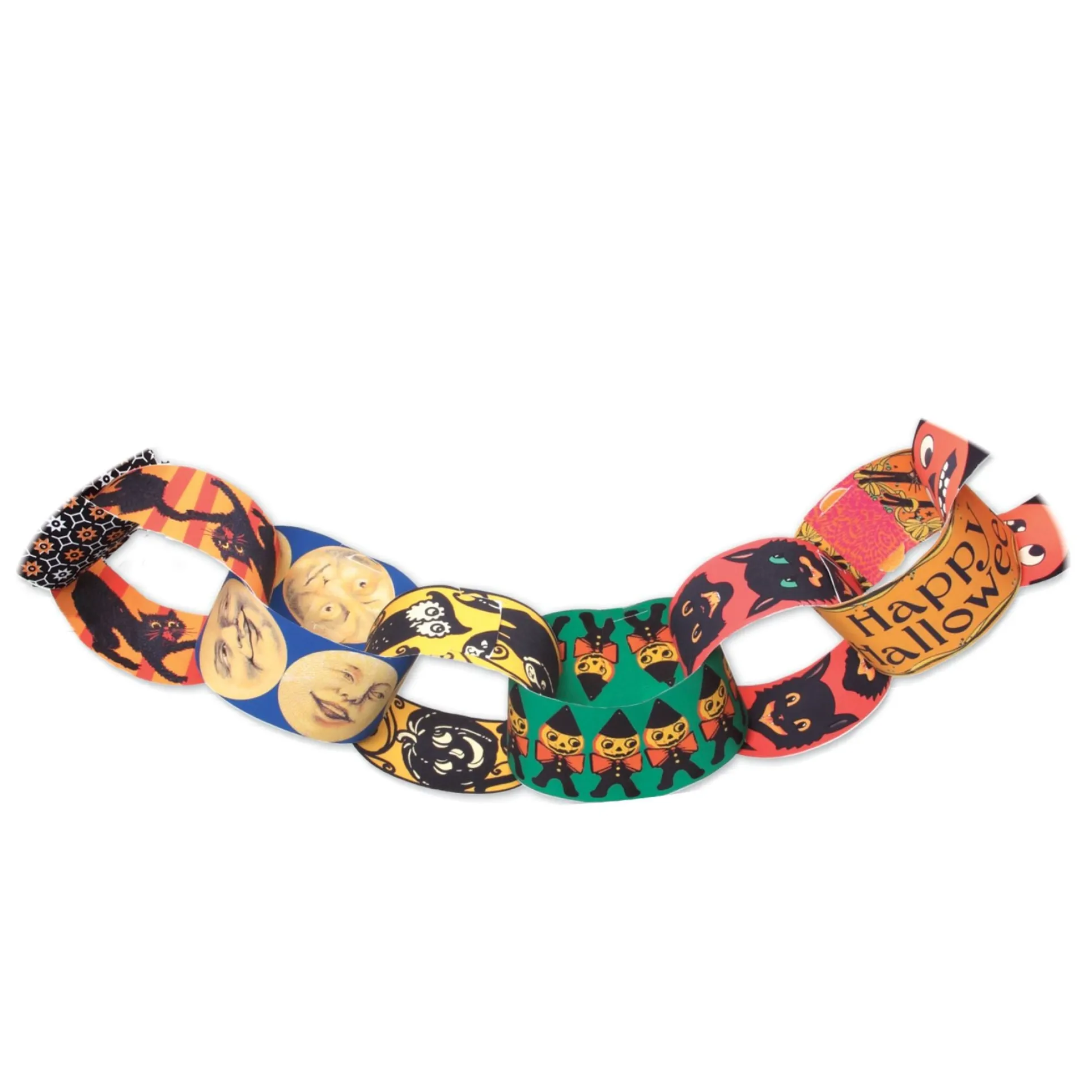 eeBoo Vintage Halloween 120-Link Paper Chain Decoration Kit
