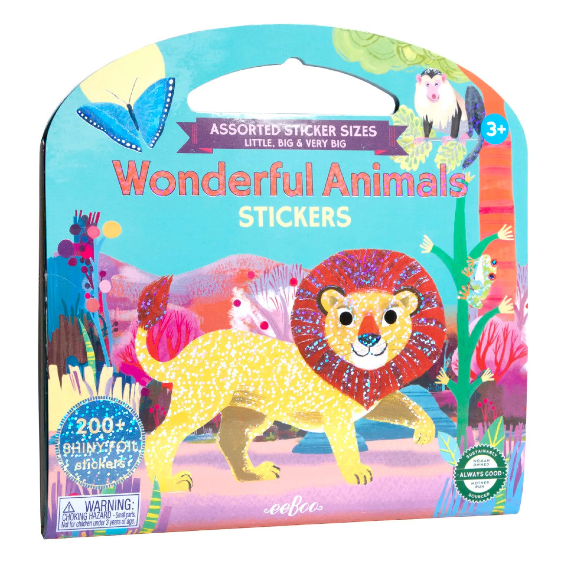 eeBoo Wonderful Animals Foiled Sticker Book - Over 200 Sparkling Stickers