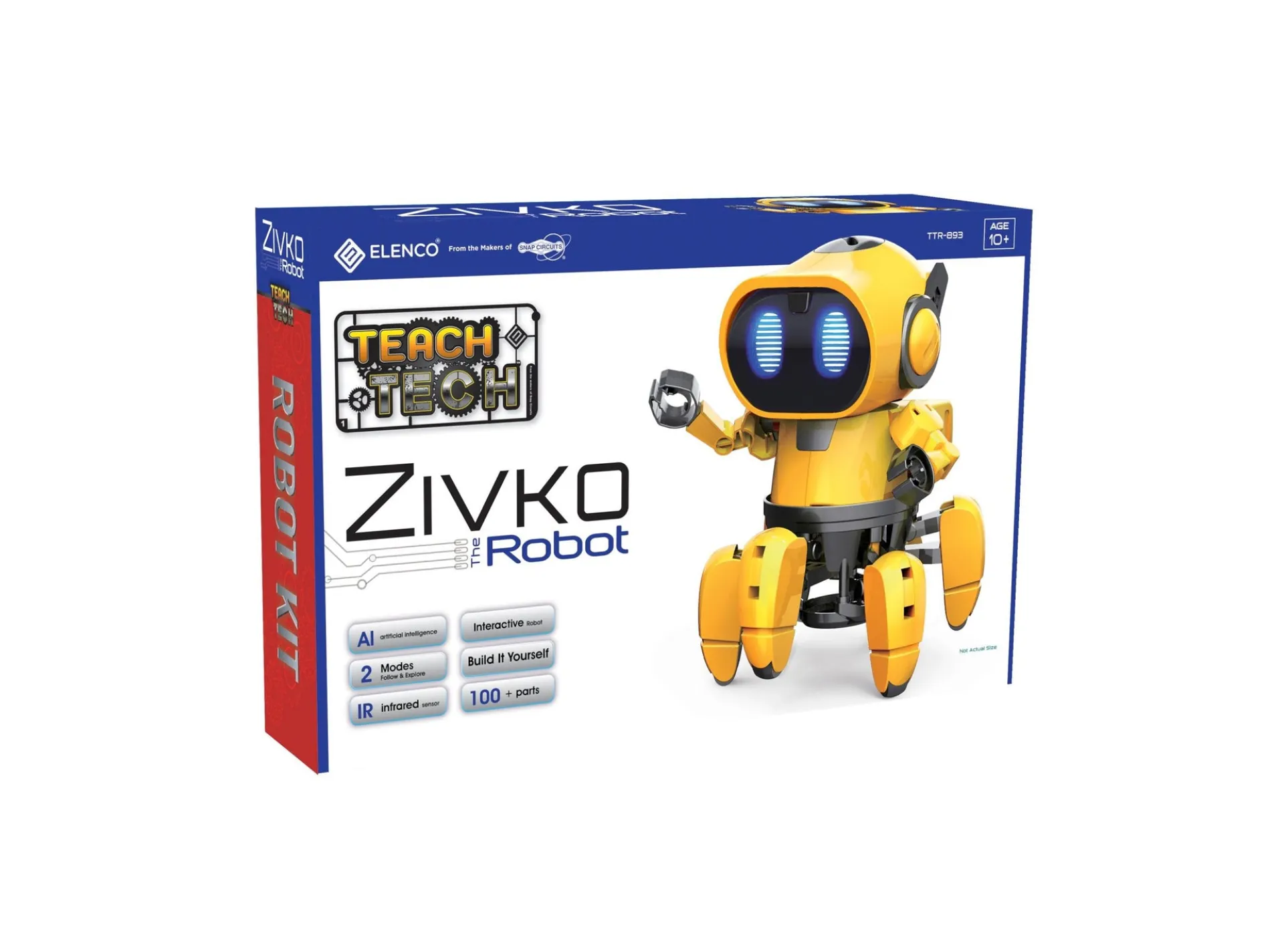 Elenco TEACH TECH Zivko the Robot Kit - Interactive AI Hexiped Robot