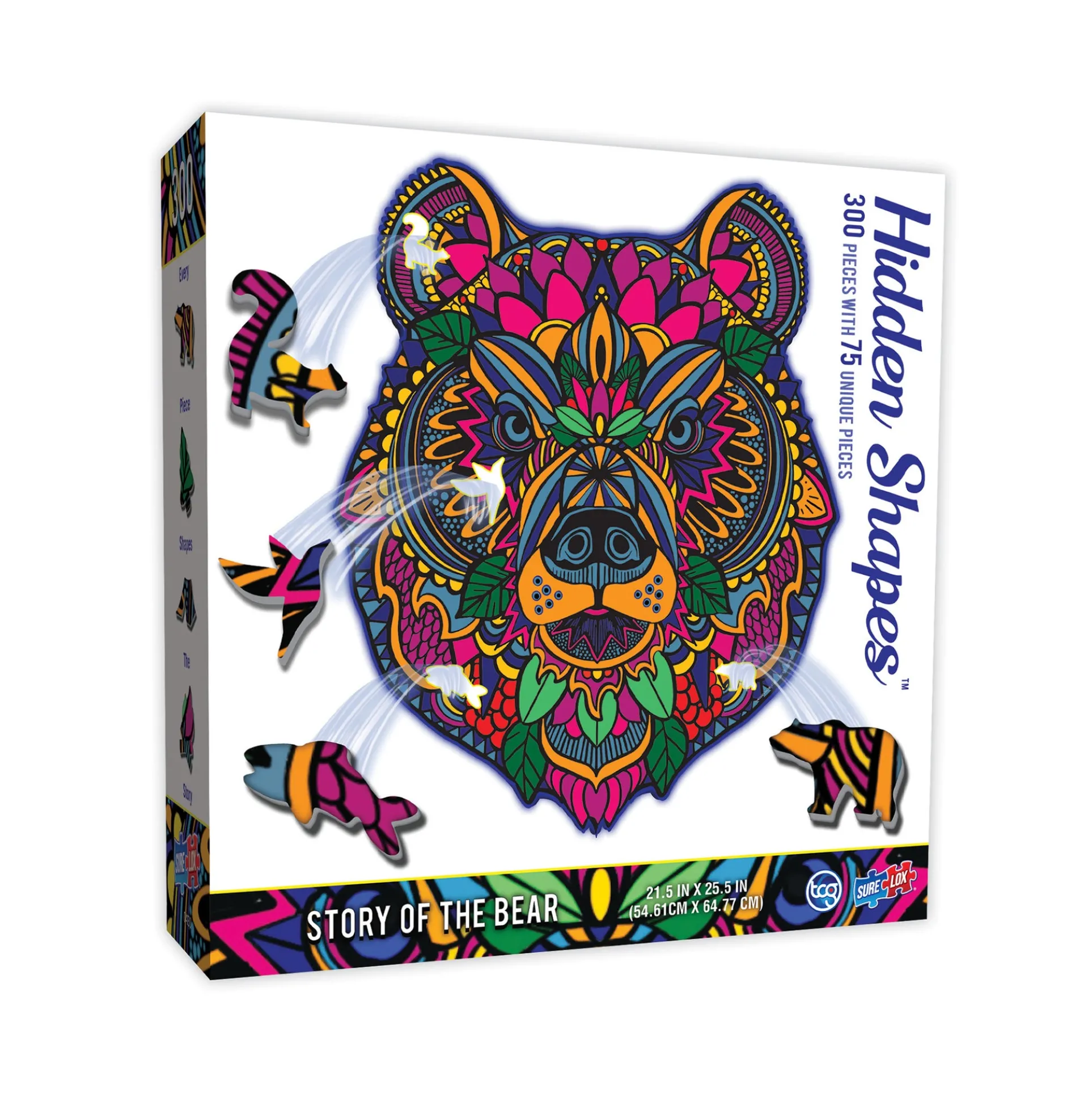 Enchanted Wilderness Bear-Shaped Jigsaw Puzzle - 300 pc