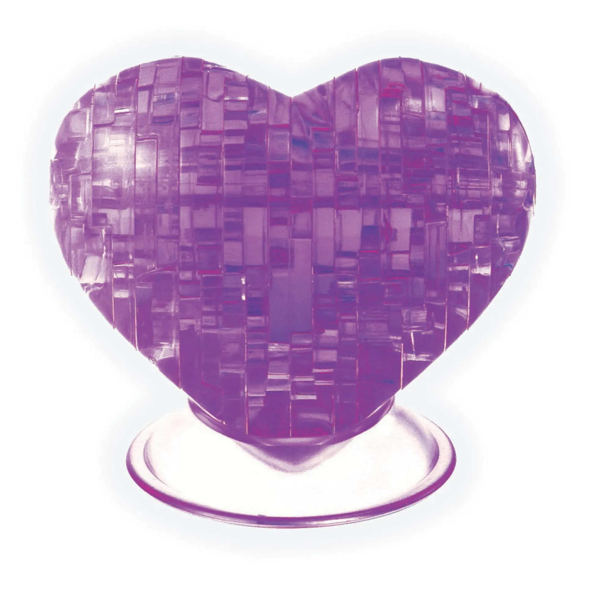Enchanting Heart-Shaped Purple 3D Crystal Puzzle - 46 Pcs