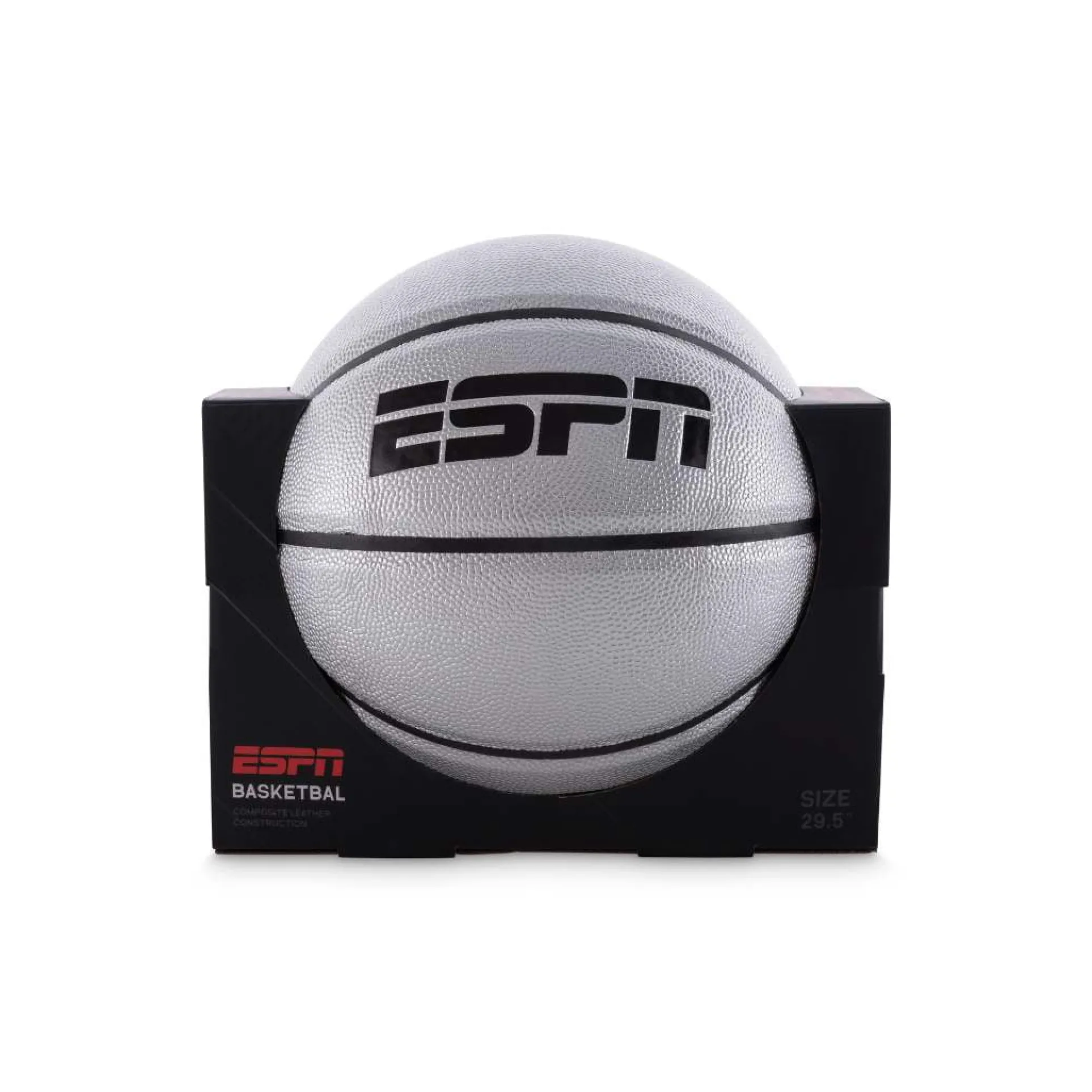 ESPN Silver Professional Basketball 29.5" - High Performance Indoor/Outdoor Play Ball