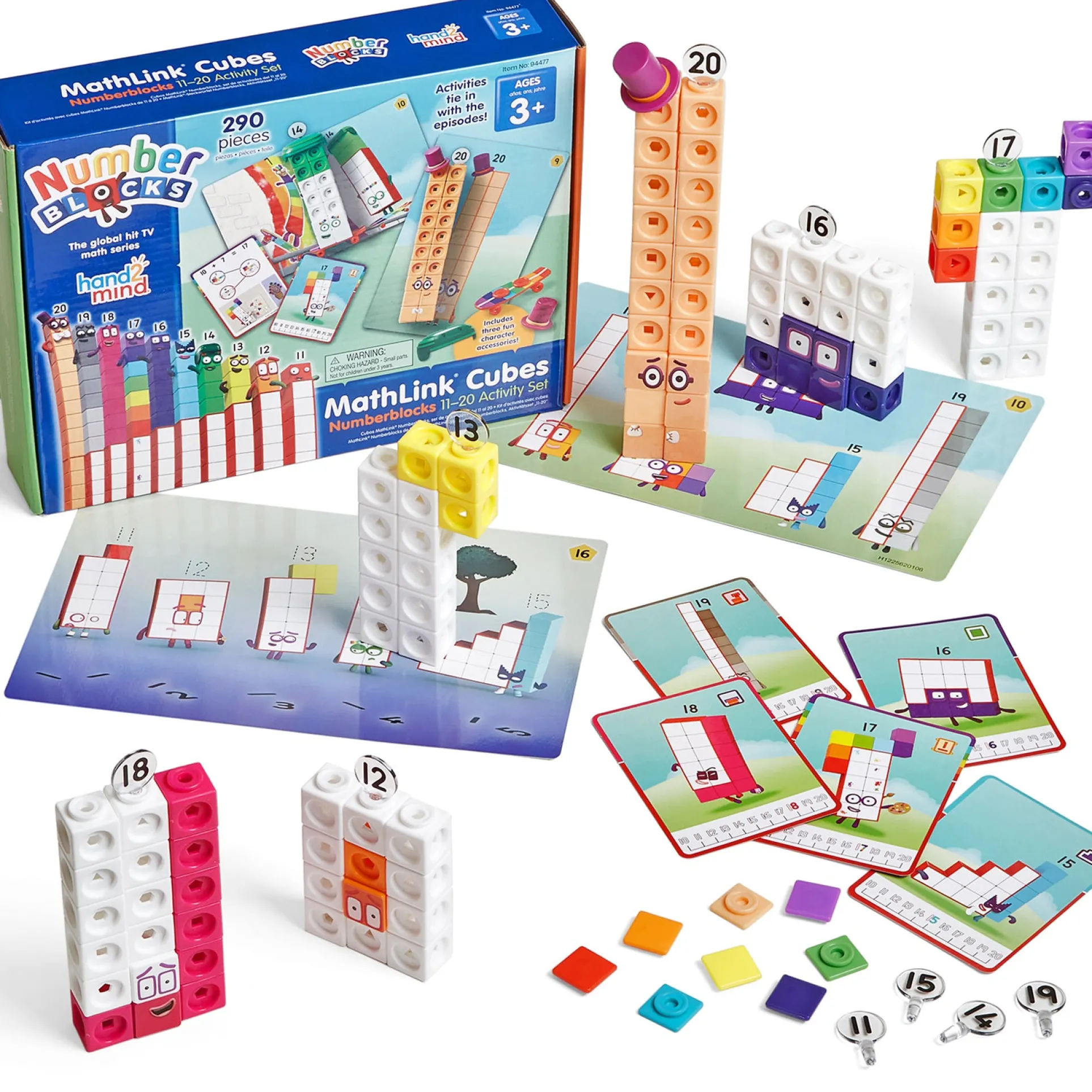 Hand2Mind Numberblocks MathLink Cubes 11-20 Activity Set - Educational Math Toy