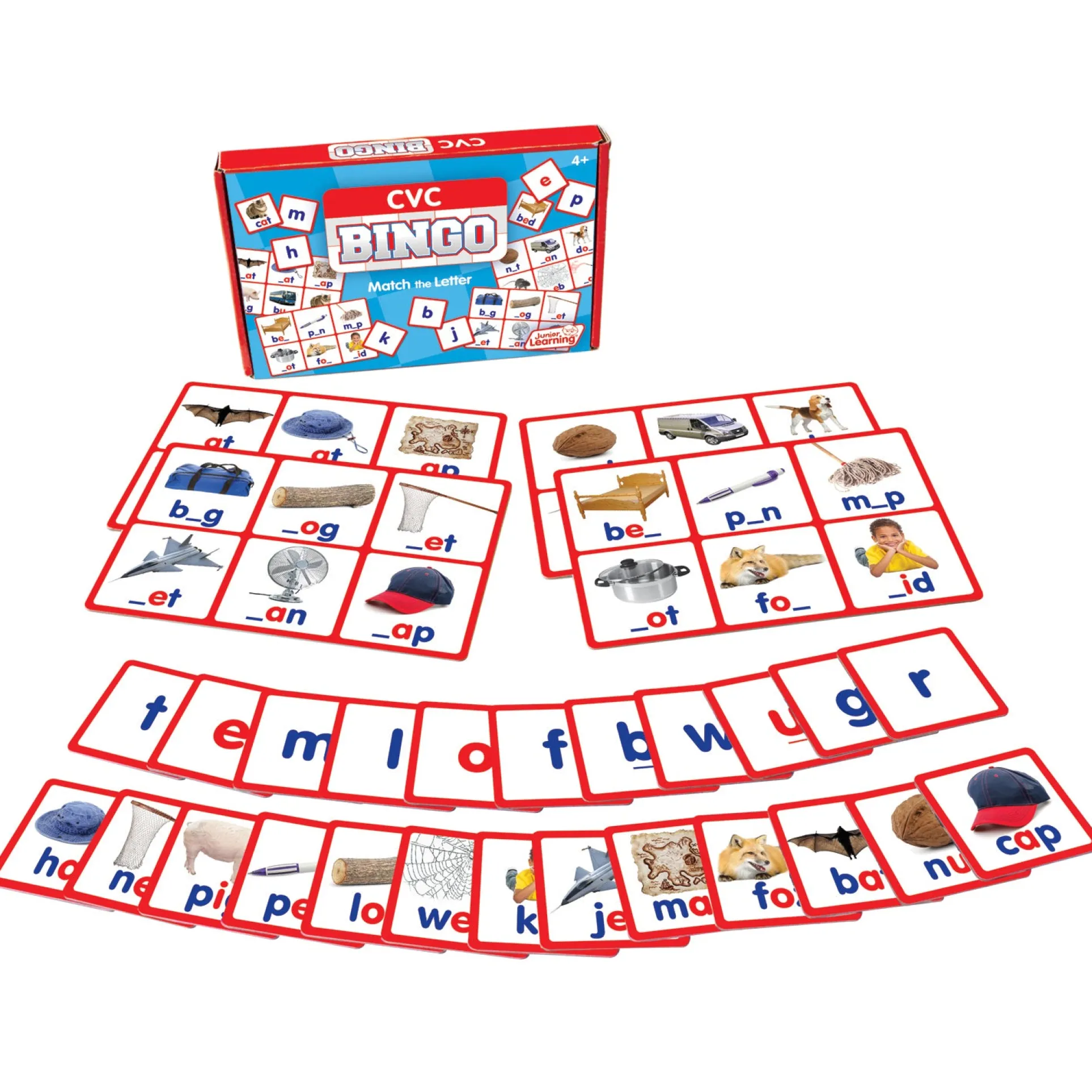 Junior Learning CVC Bingo Game Set - Consonant Vowel Consonant Learning Kit