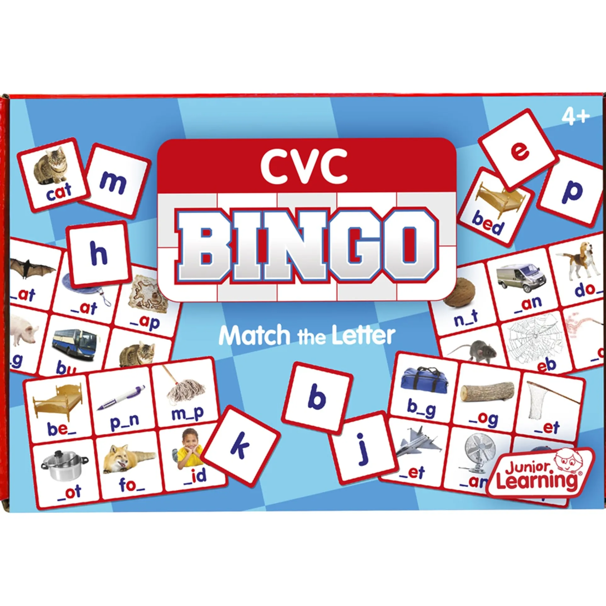 Junior Learning CVC Bingo Game Set - Consonant Vowel Consonant Learning Kit