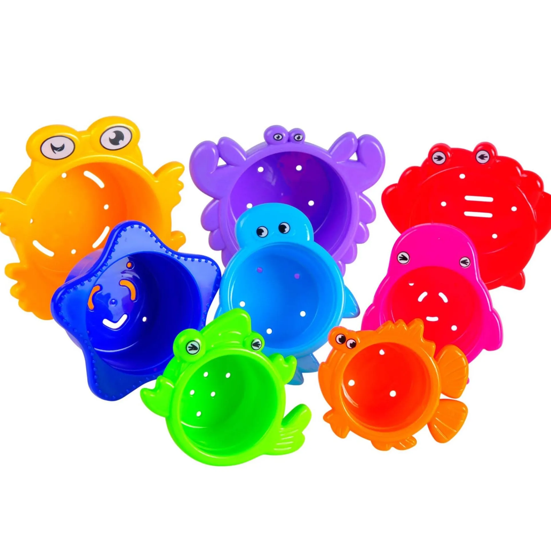 Extasticks Colorful Sea Animal Stacking Cups - Educational Bath Toy