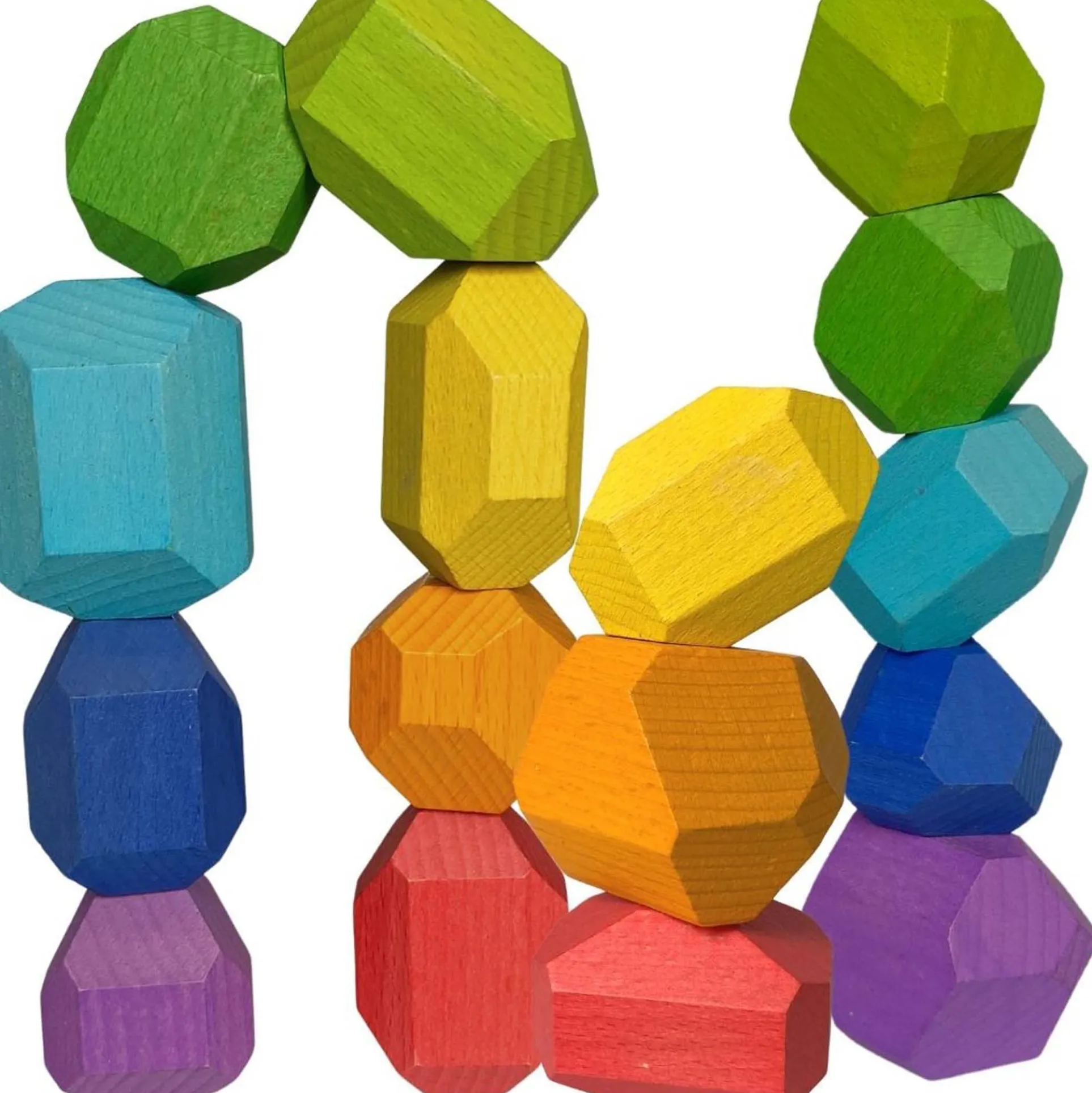 Extasticks Stackalino XL Wooden Balancing Stacking Rocks Set