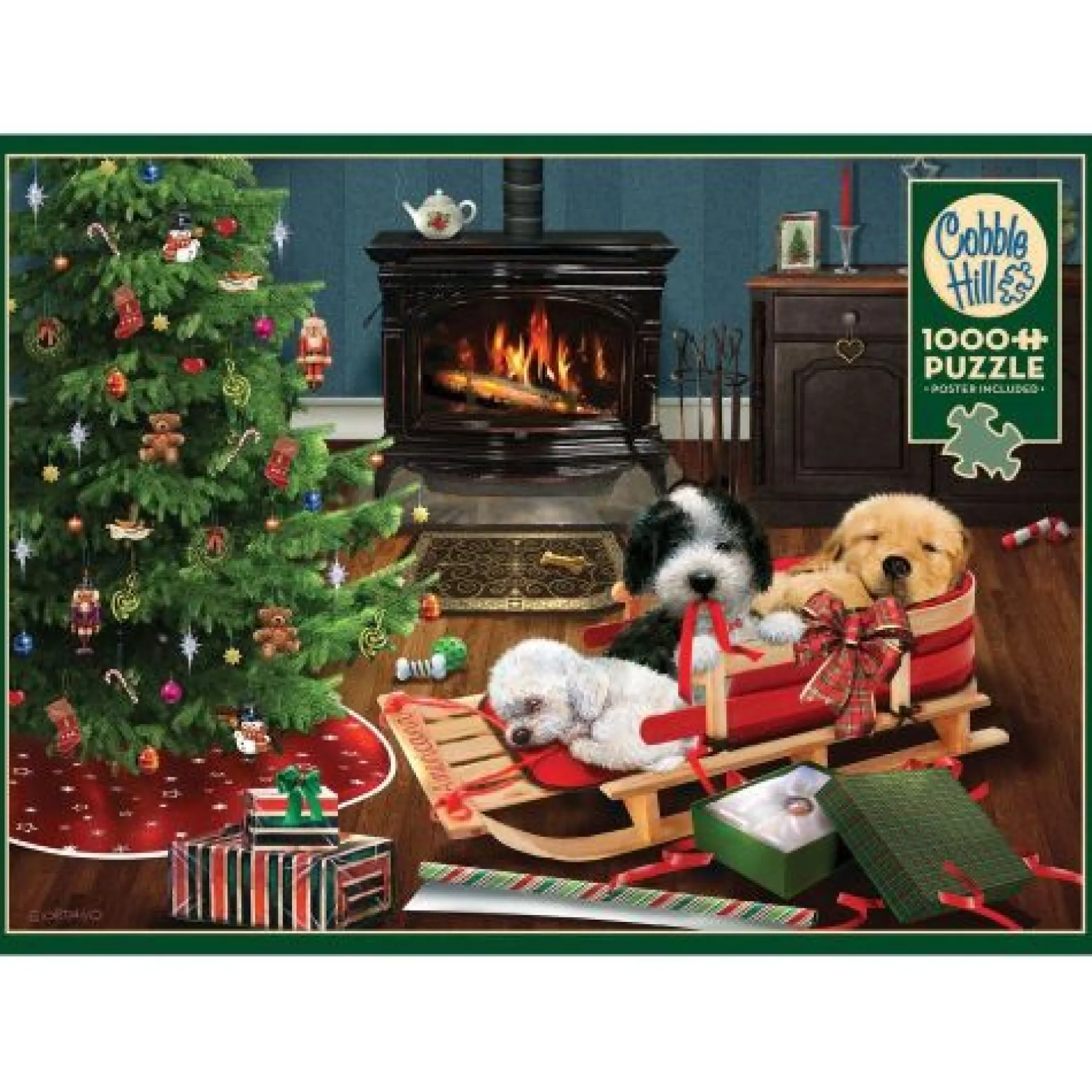 Family Fun 1000 Piece Jigsaw Puzzle with Linen Poster - Best Christmas Gift