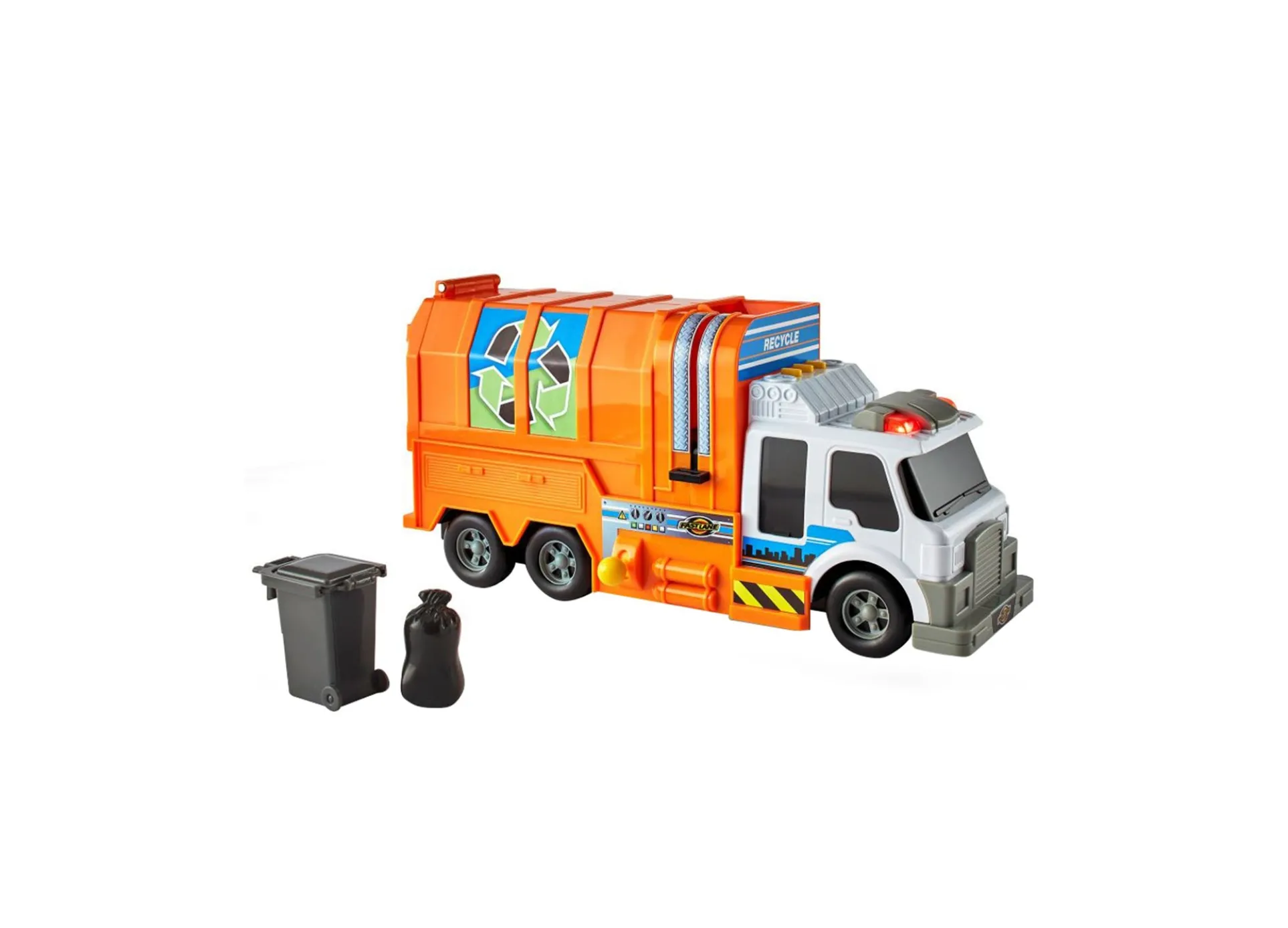 Fast Lane Light & Sound Recycling Garbage Truck with Accessories