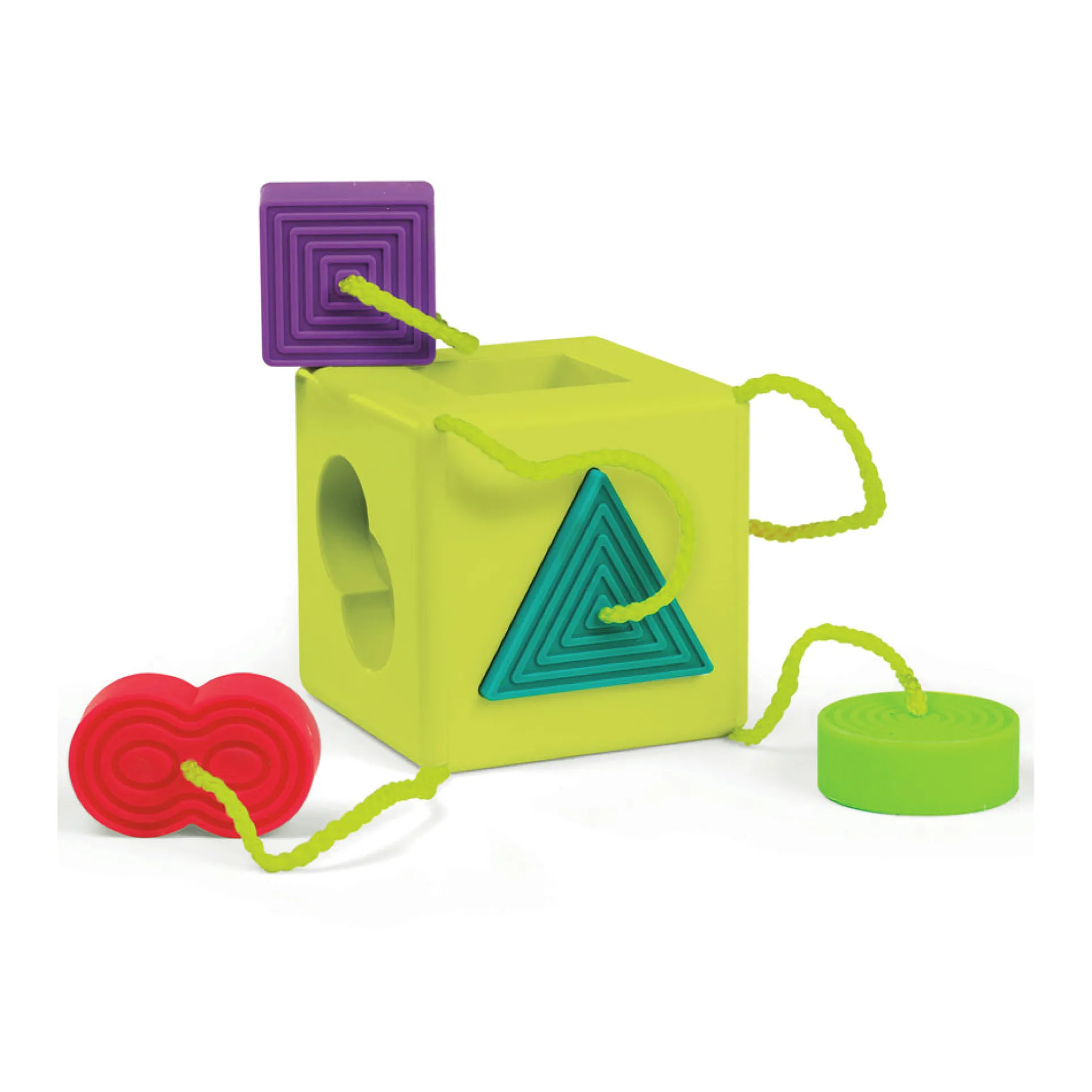 Fat Brain Toy Co. OombeeCube - Shape-Sorting Silicone Cube