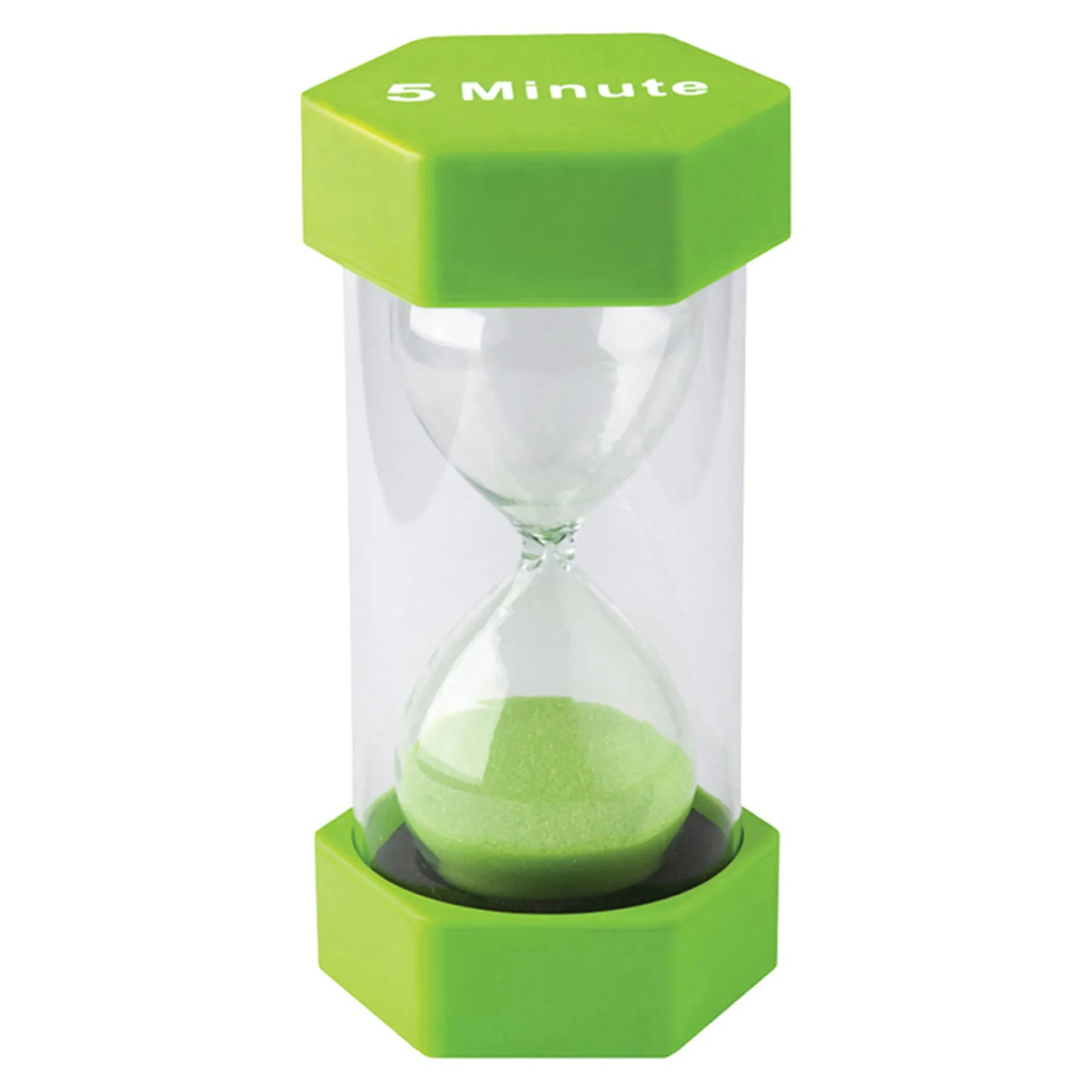 Teacher Created Resources 5-Minute Sand Timer - Large, Lime Green Sand, Pack of 2