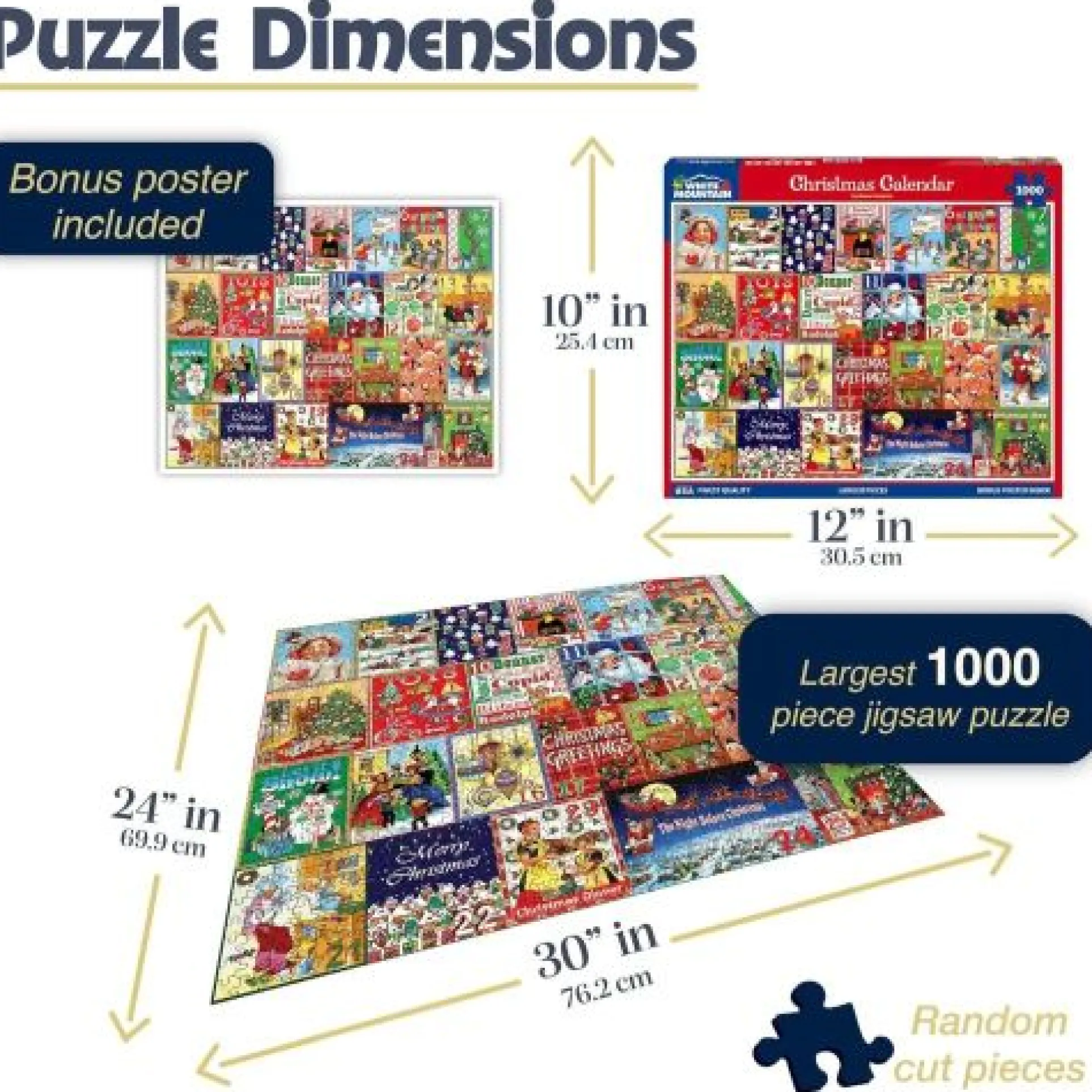 Festive Countdown Christmas Calendar Jigsaw Puzzle - 1000 pc