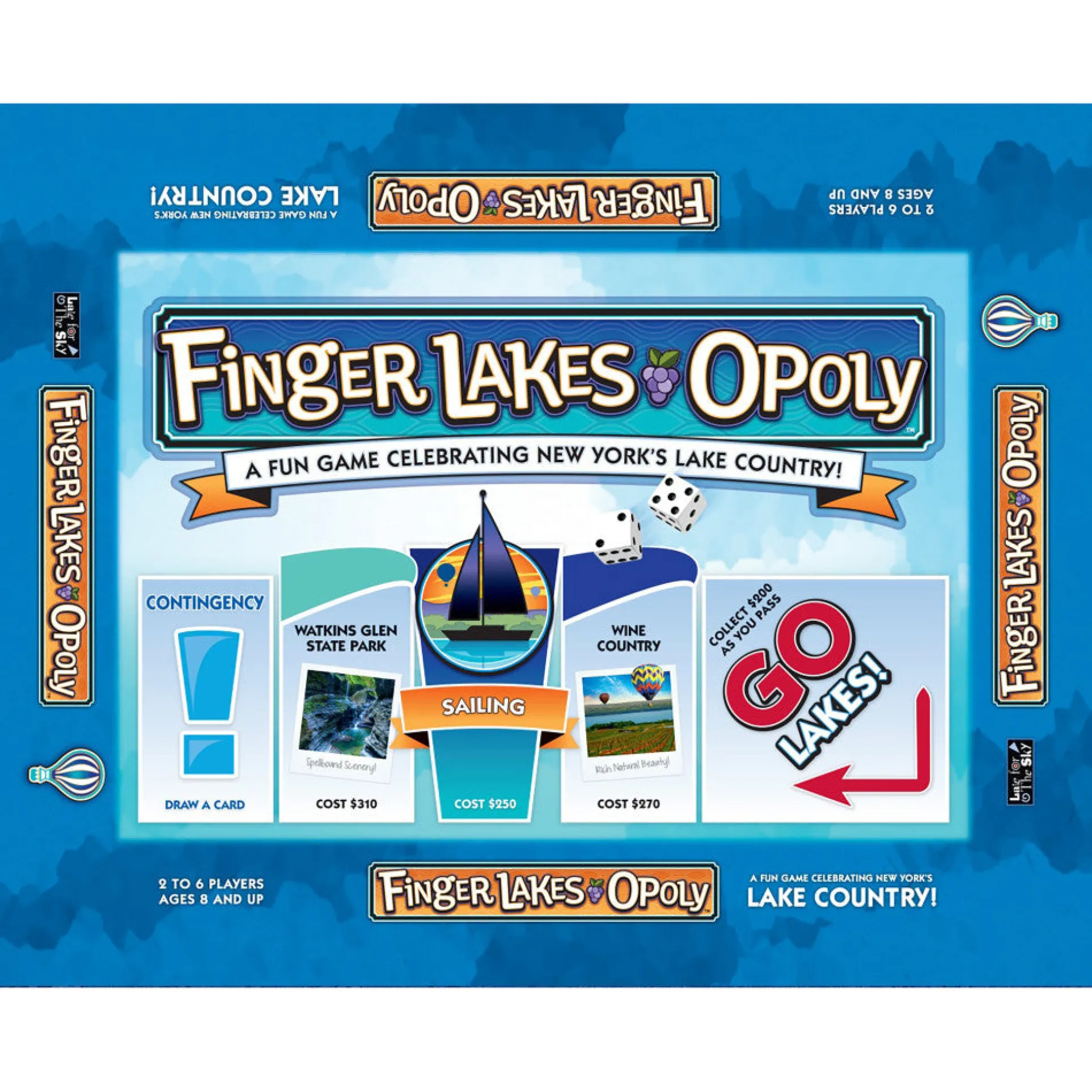 Finger Lakes-Opoly Themed Family Board Game by Late For The Sky
