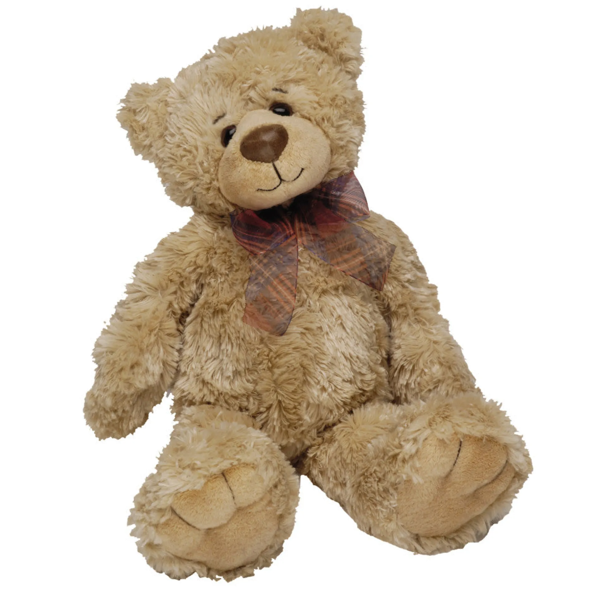 First and Main 7 Inch Regis Plush Teddy Bear - Light Brown with Organza Bow