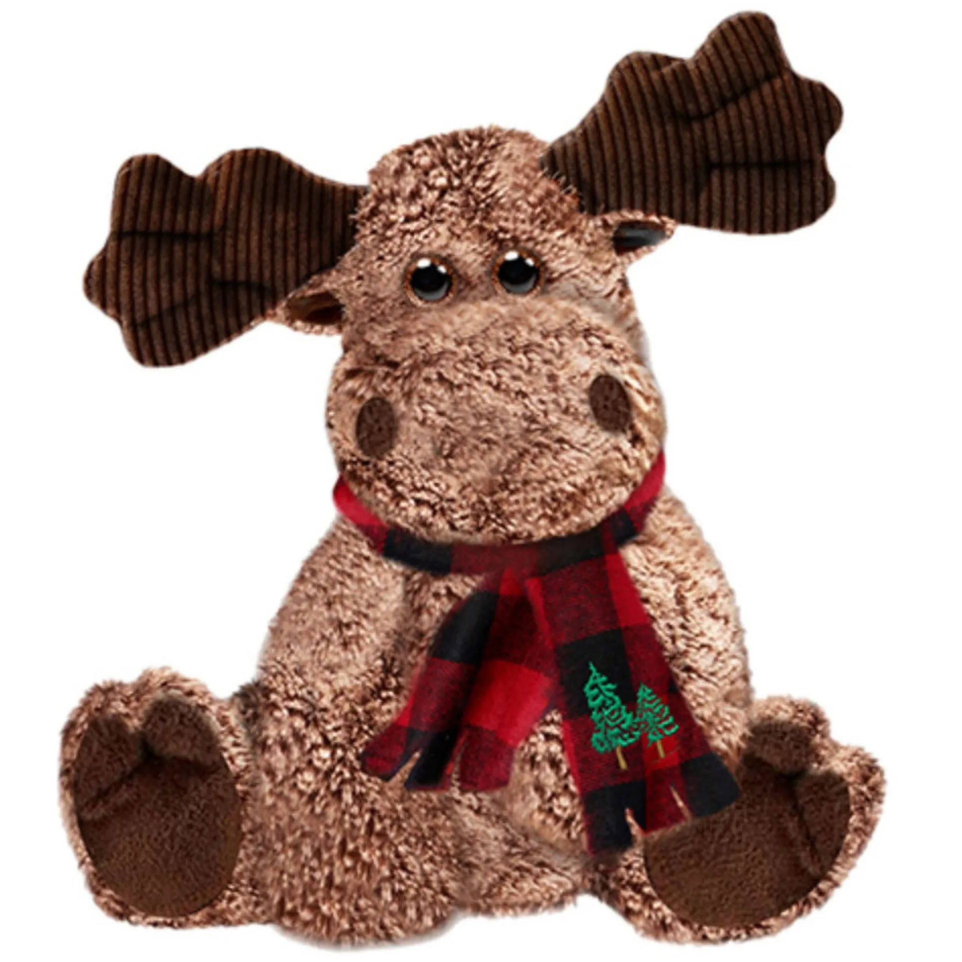 First and Main 7 Inch Holiday Marley Moose Plush with Festive Scarf