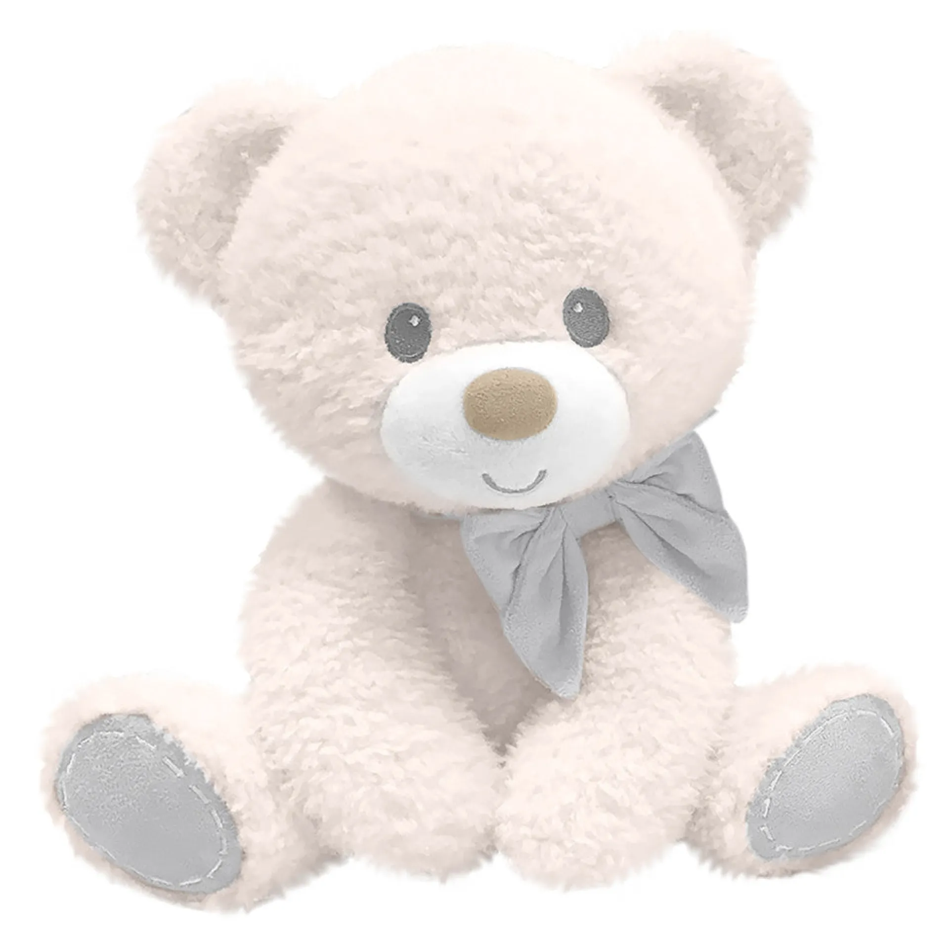 First and Main 10 inch Ivory Tumbles Bear Plush - Embroidered Features