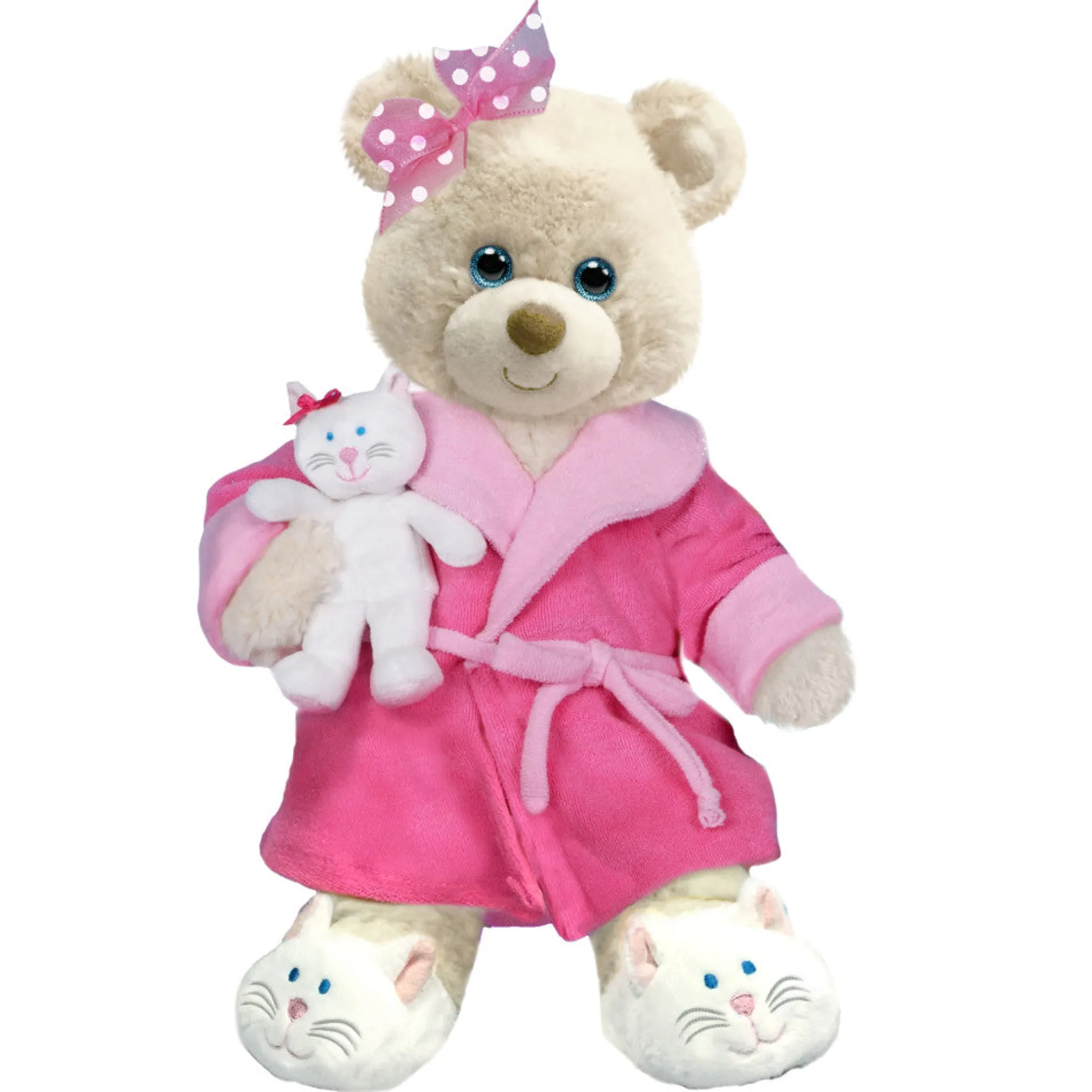 First and Main Get Well 10 inch Plush Bear - Recuperate Kate with Pink Robe