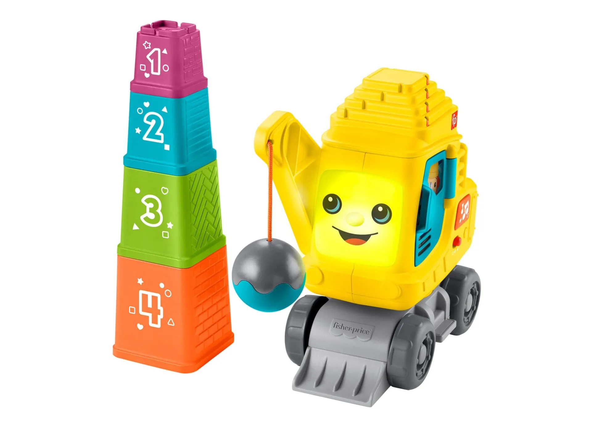 Fisher-Price Count and Stack Crane Learning Toy with Light-Up Blocks