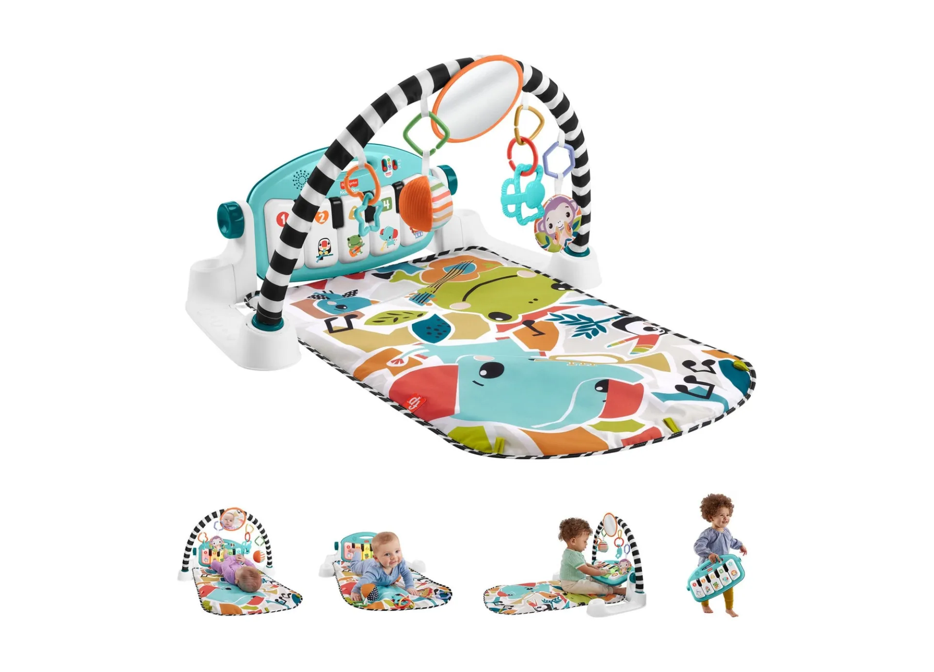 Fisher-Price Glow and Grow Kick Play Piano Gym - Interactive Baby Playmat