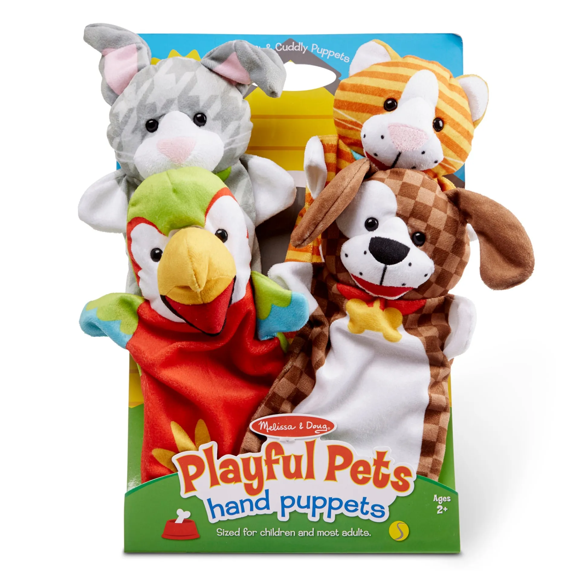 Melissa & Doug Playful Pets Hand Puppet Set - 4 Puppets Included