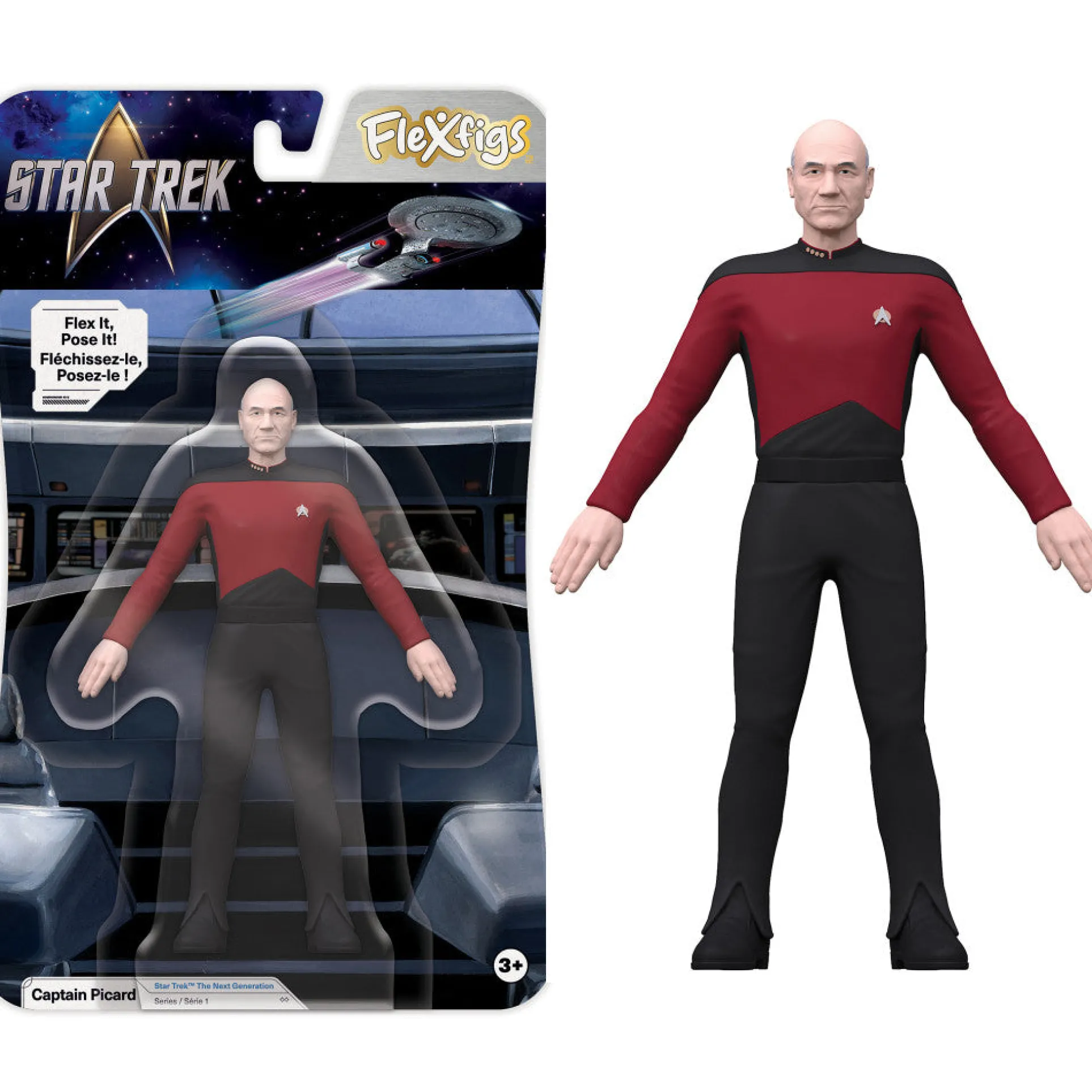 FleXfigs Star Trek Articulated Figures - Captain Kirk & Captain Picard
