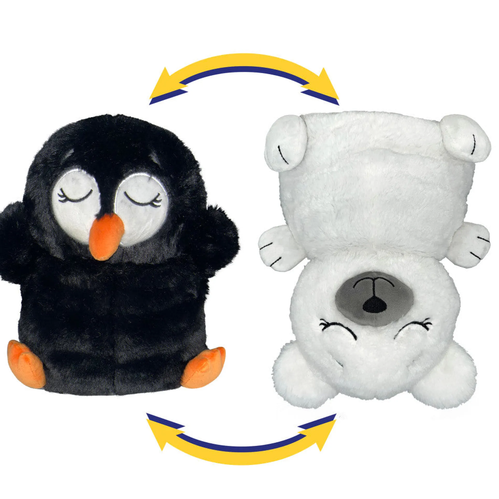 FlipaZoo 2-in-1 Penguin to Bear Reversible Plush - Dual Character Cuddly Toy
