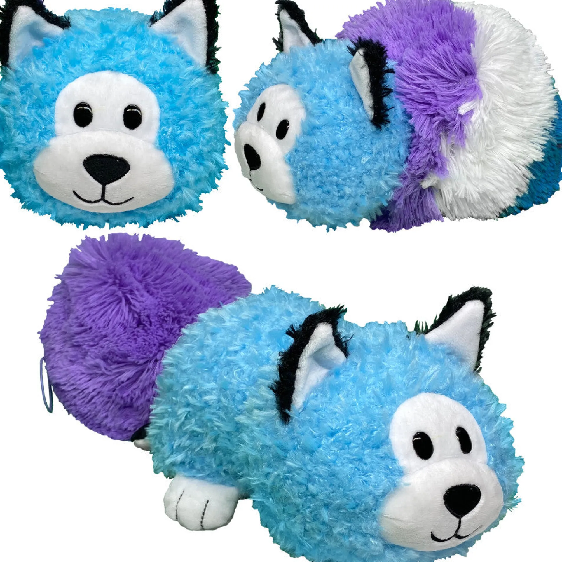 FlipaZoo Magic Tails 2-in-1 Plush - Transforming Purple Cat to Blue Husky