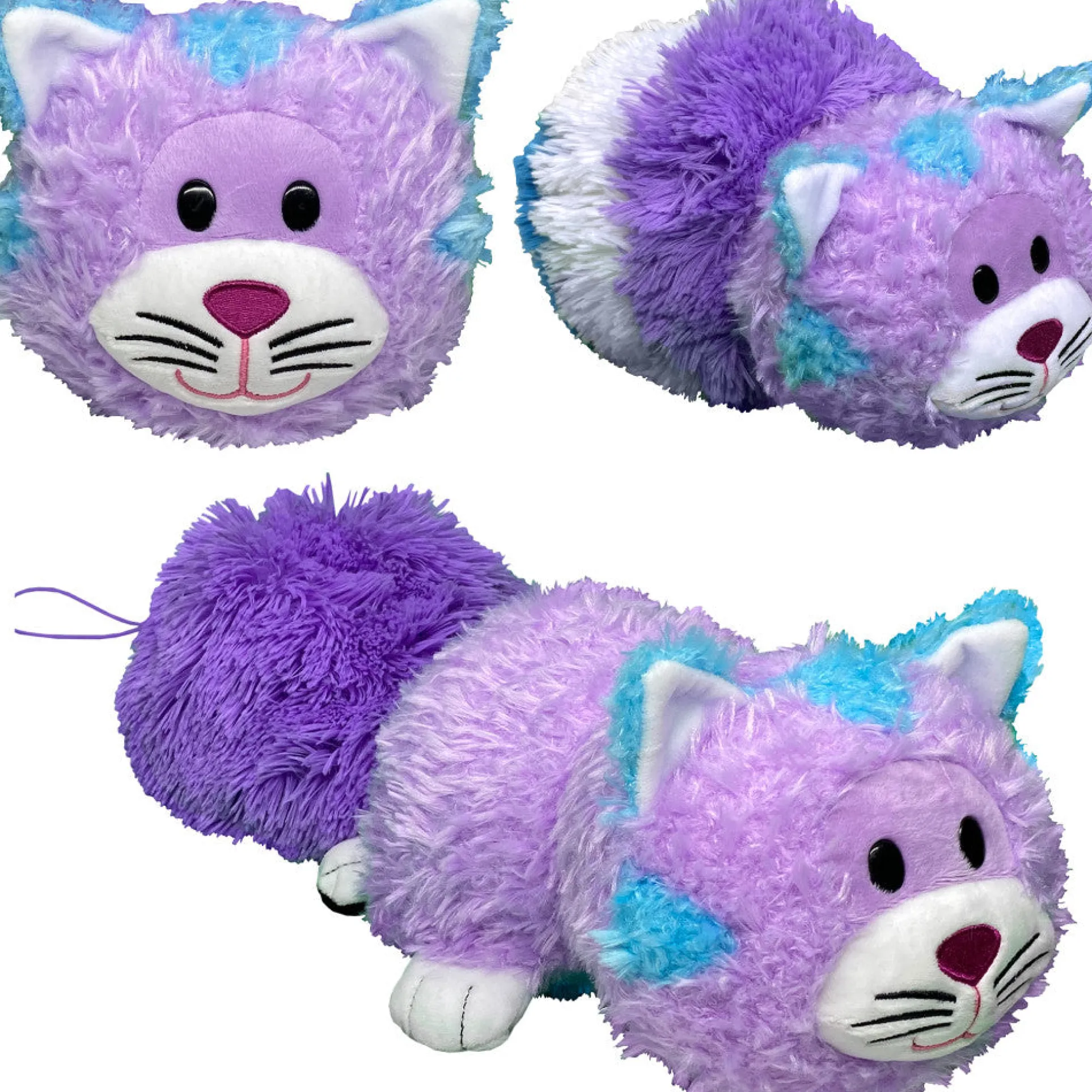 FlipaZoo Magic Tails 2-in-1 Plush - Transforming Purple Cat to Blue Husky