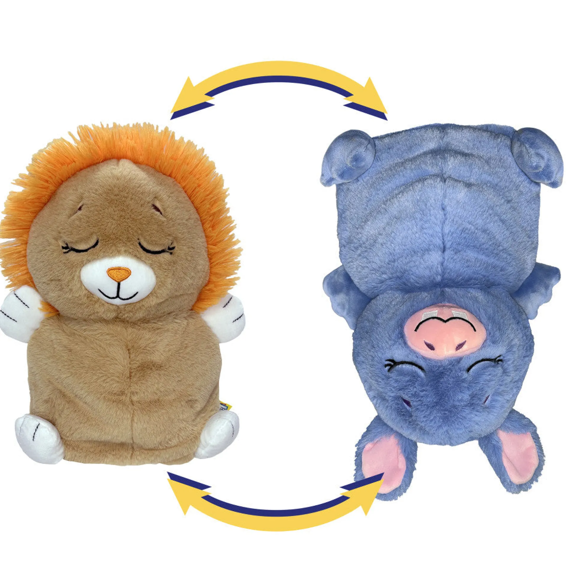 FlipaZoo Upside Down Inside Out 2-in-1 Plush - Lion to Hippo