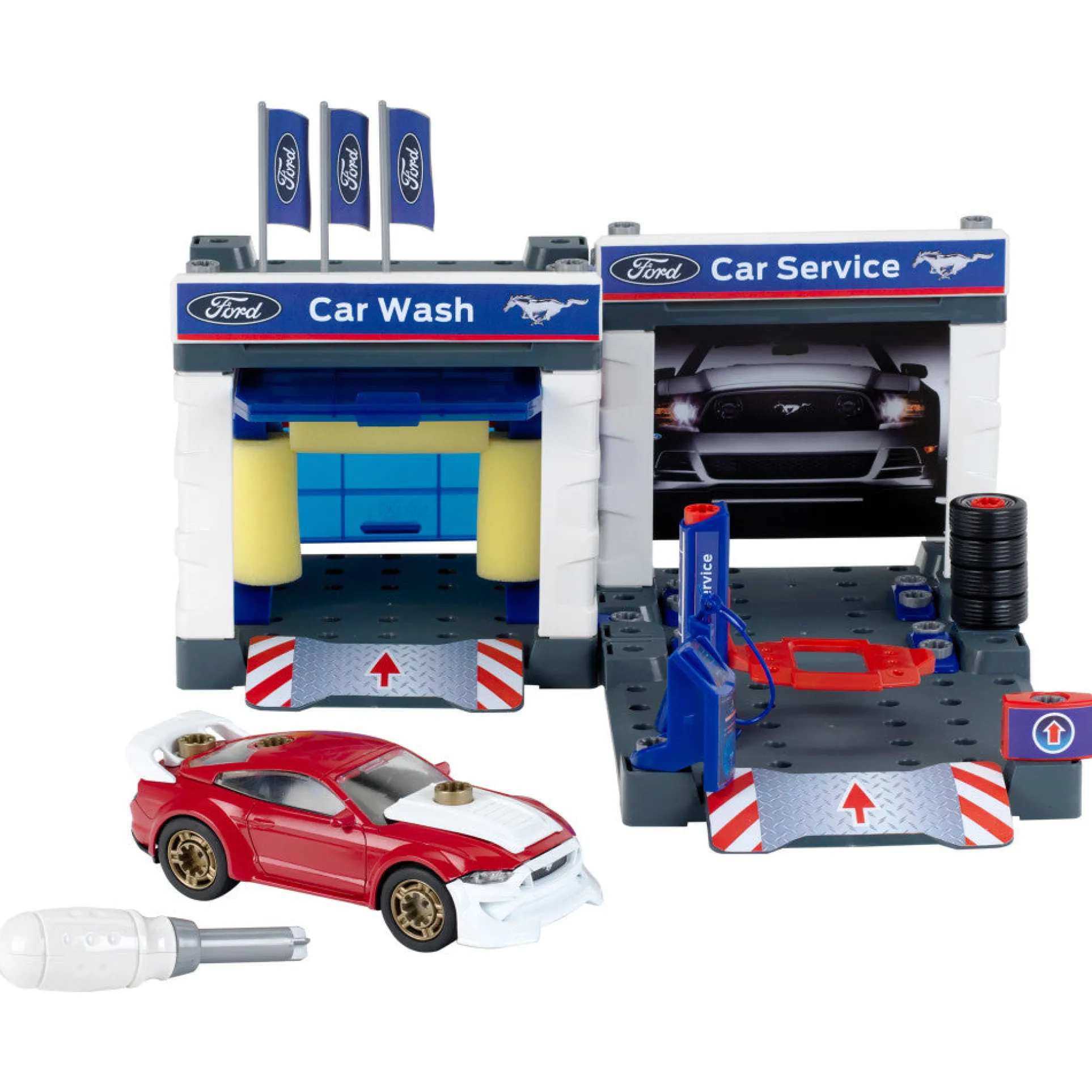 Ford Officially Licensed Service Station Playset with Diecast 2019 Mustang