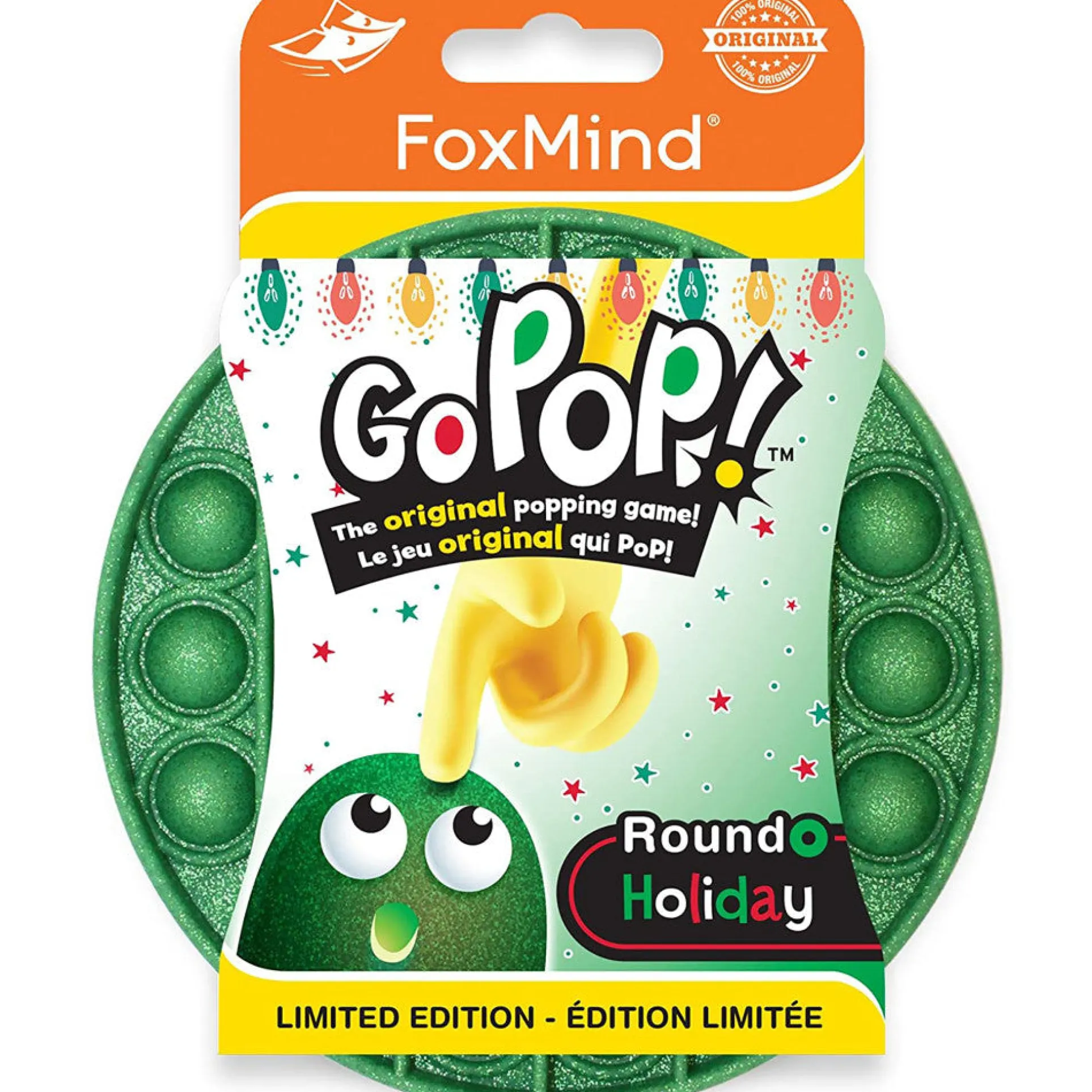 FoxMind Games Go Pop! Roundo Holiday Glitter Green Edition