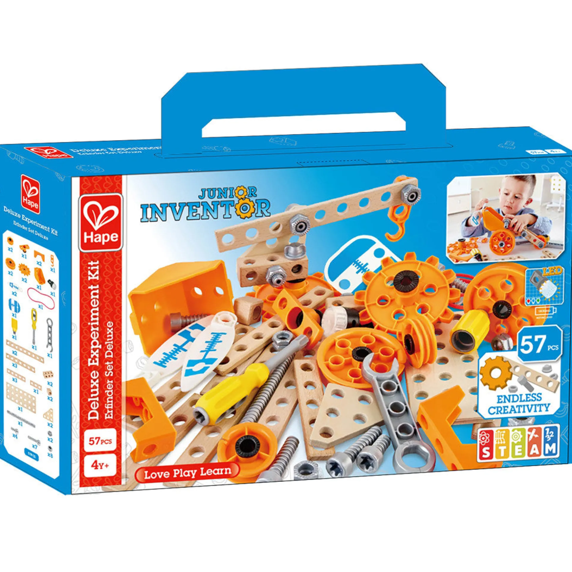 Hape Junior Inventor Deluxe Experiment Kit - 57 Piece Set