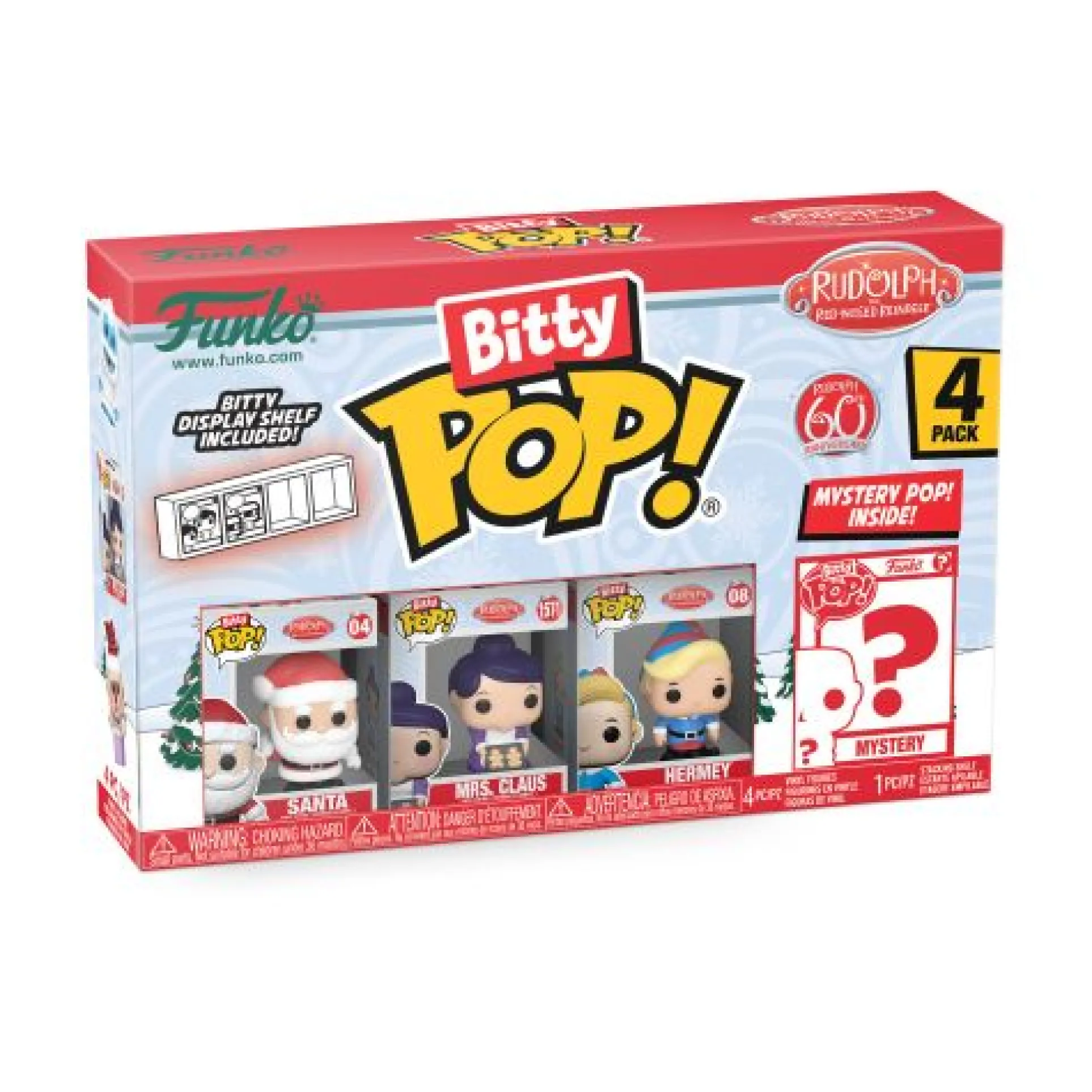 Funko POP! Bitty Rudolph Holiday Vinyl Figures 4-Pack with Display Case