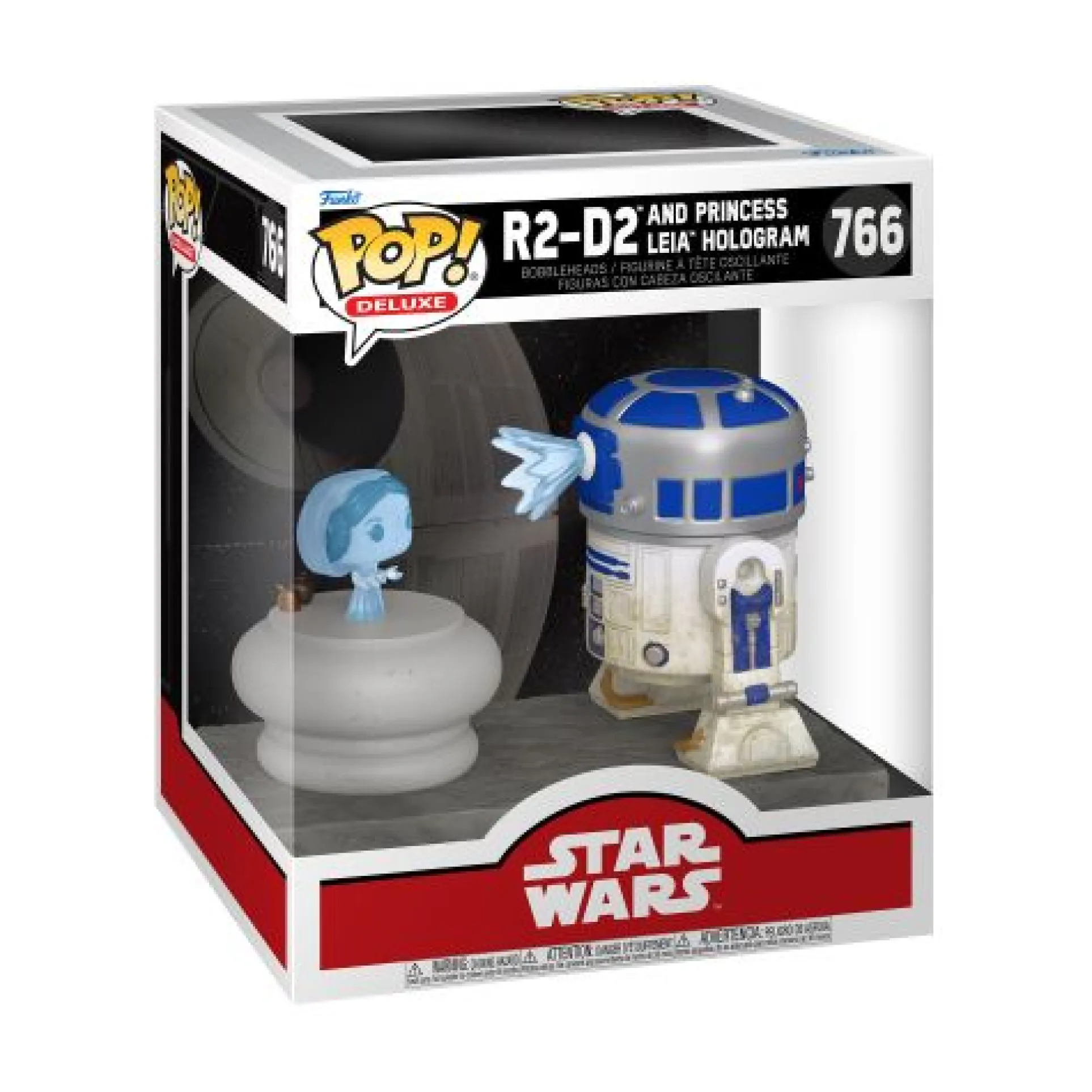Funko Pop! Deluxe Star Wars 6 Inch Vinyl Figure - R2-D2 with Princess Leia Hologram